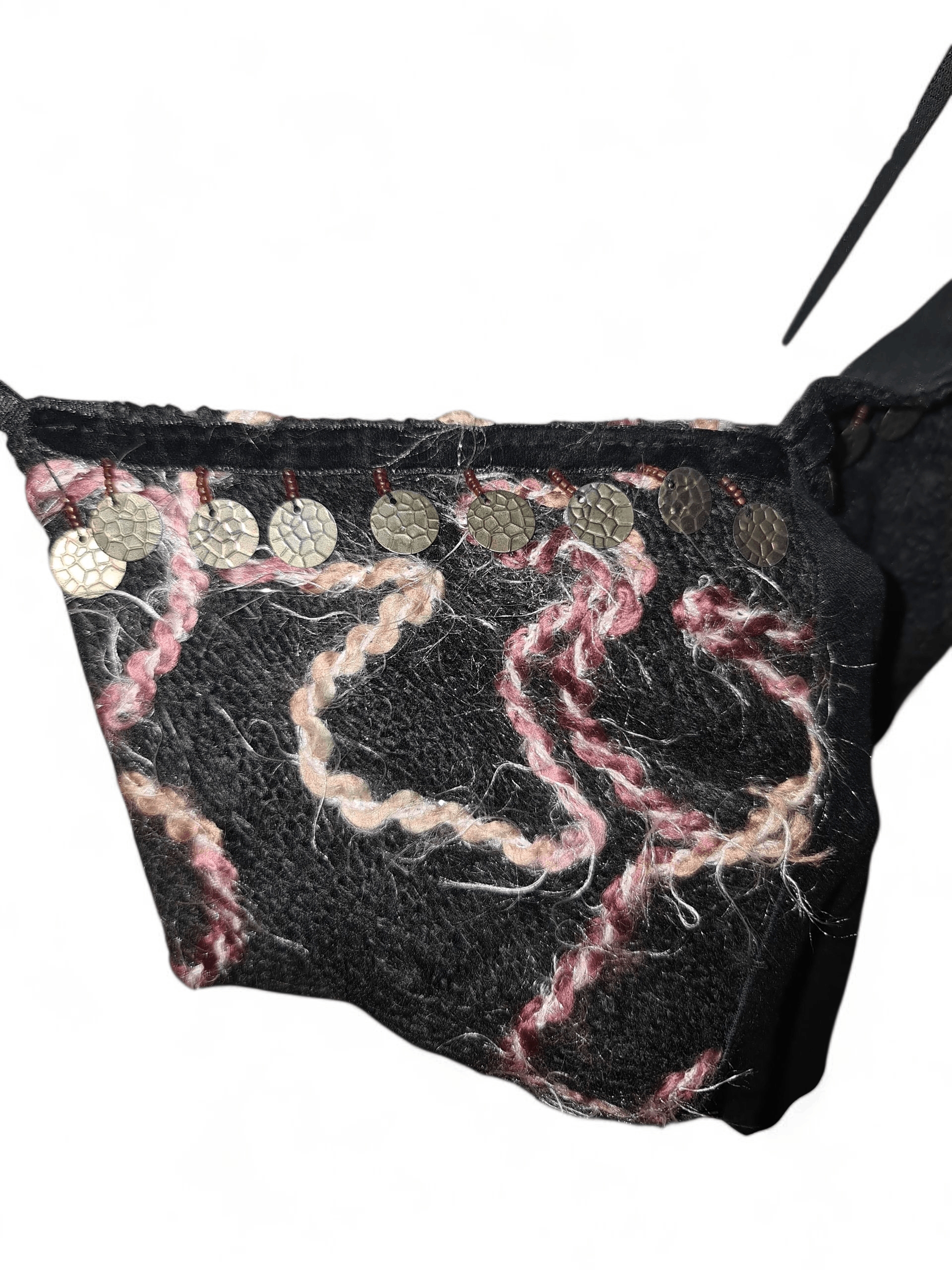 Vintage Bohemian Lace & Sequin Camisole Tank TOP – Made in France Size S / US 4 / IT 40 - 3 Thumbnail
