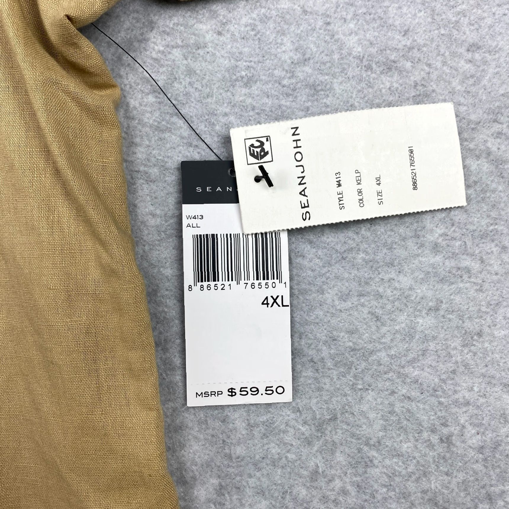 Sean John VINTAGE: NO | Sean John Button-Up Shirt Mens 4XL Beige Original Fit Linen Short Sleeve NWT Size US XXL / EU 58 / 5 - 5 Thumbnail