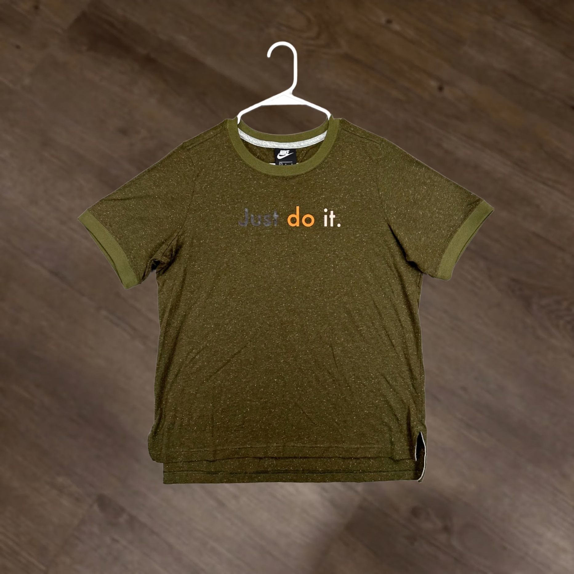 Nike Nike Shirt Adult Large Olive Green Just Do It T-Shirt Short Sleeve Crew Neck Men Size US L / EU 52-54 / 3 - 1 Thumbnail