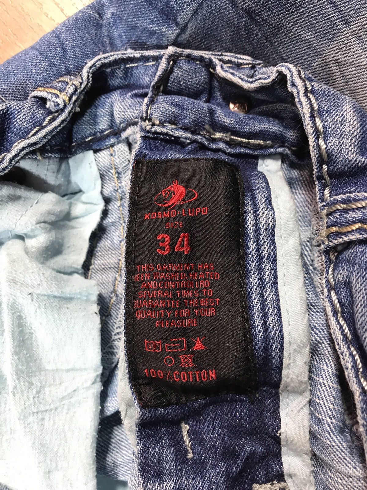Japanese Brand Vintage Kosmo Lupo Distressed Denim Pants Size US 34 / EU 50 - 9 Thumbnail