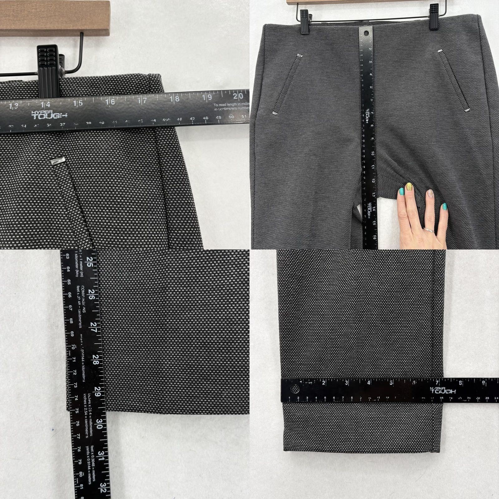 Vintage Chico's So Slimming 360 Juliet Ankle Pants Womens 2 Black White Dash Stretch NWT Size 34" / US 12 / IT 48 - 8 Thumbnail