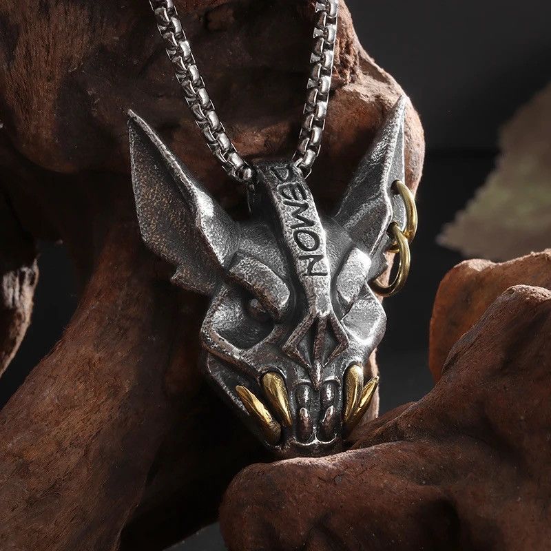 Jewelry Gothic Bat Demon Pendant Necklace Size ONE SIZE - 4 Thumbnail