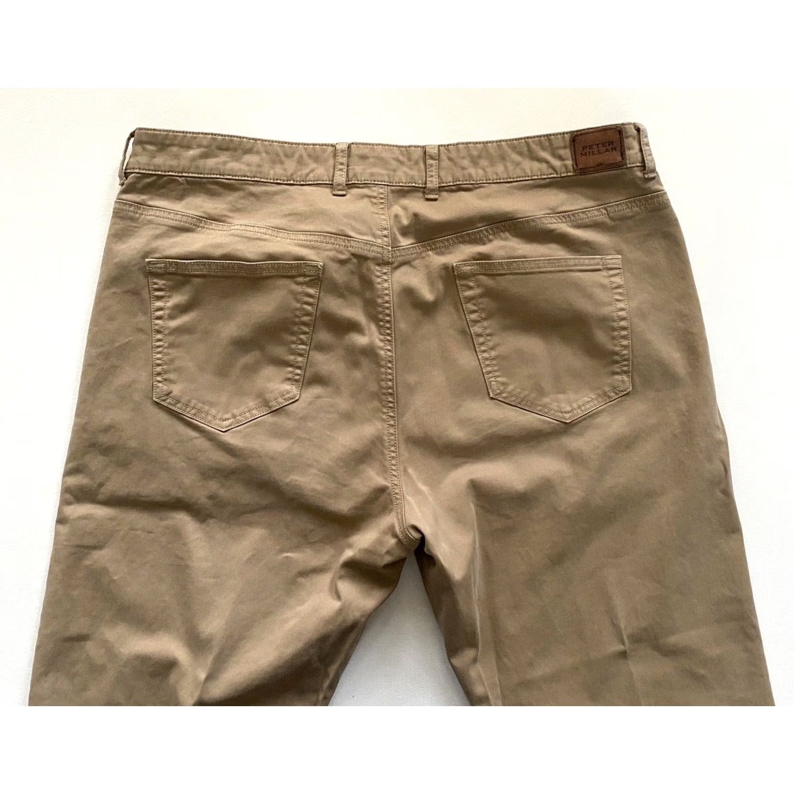 Peter Millar Peter Millar Men's Ultimate Sateen Five-Pocket Pants Sz 38 Beige Chino Regular Slim Straight Belt Loops 32in Inseam Size US 38 / EU 54 - 5 Thumbnail