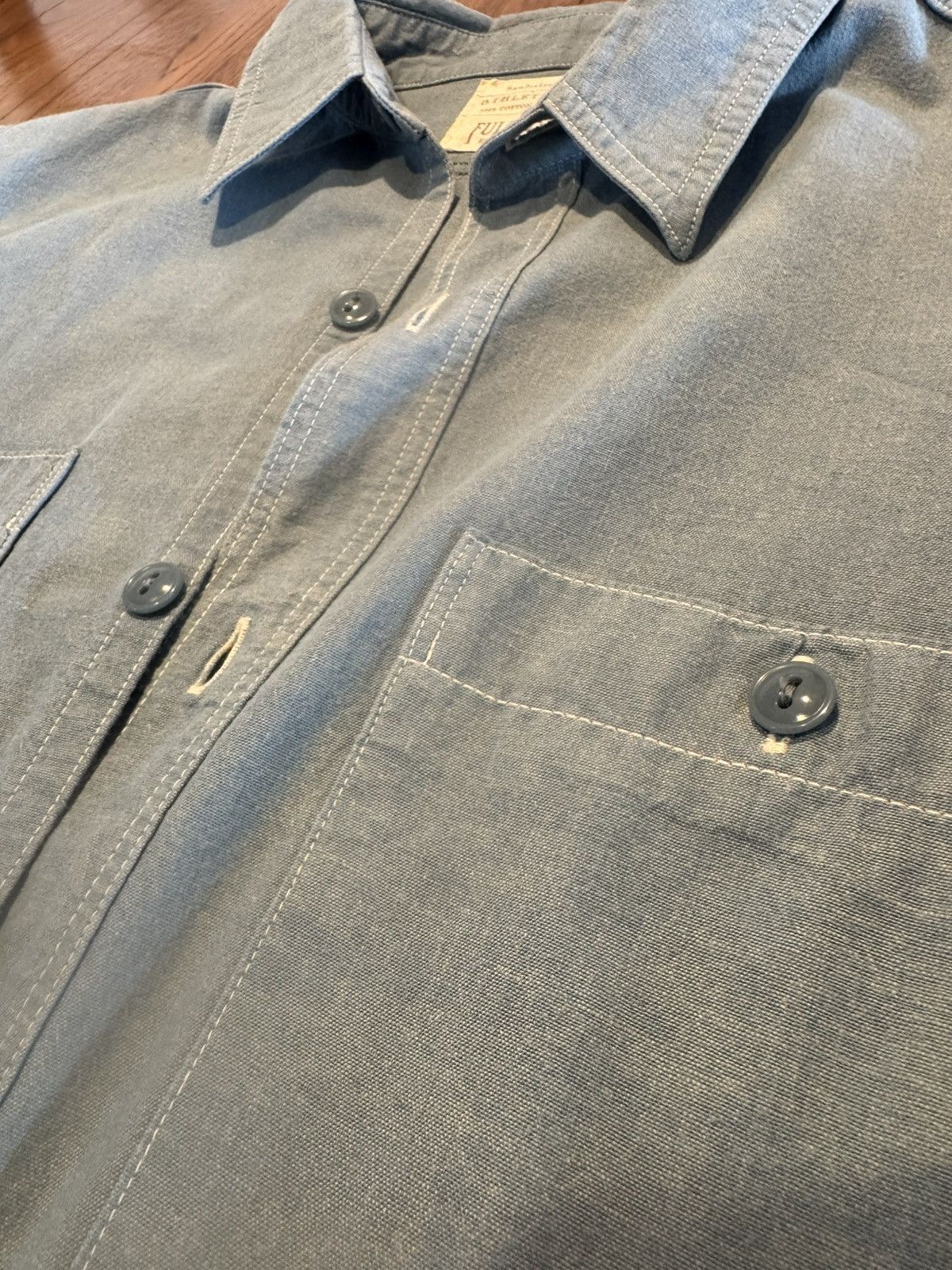 Full Count & Co. Fullcount 4810 basic chambray shirt - blue - size 40 Size US L / EU 52-54 / 3 - 4 Thumbnail