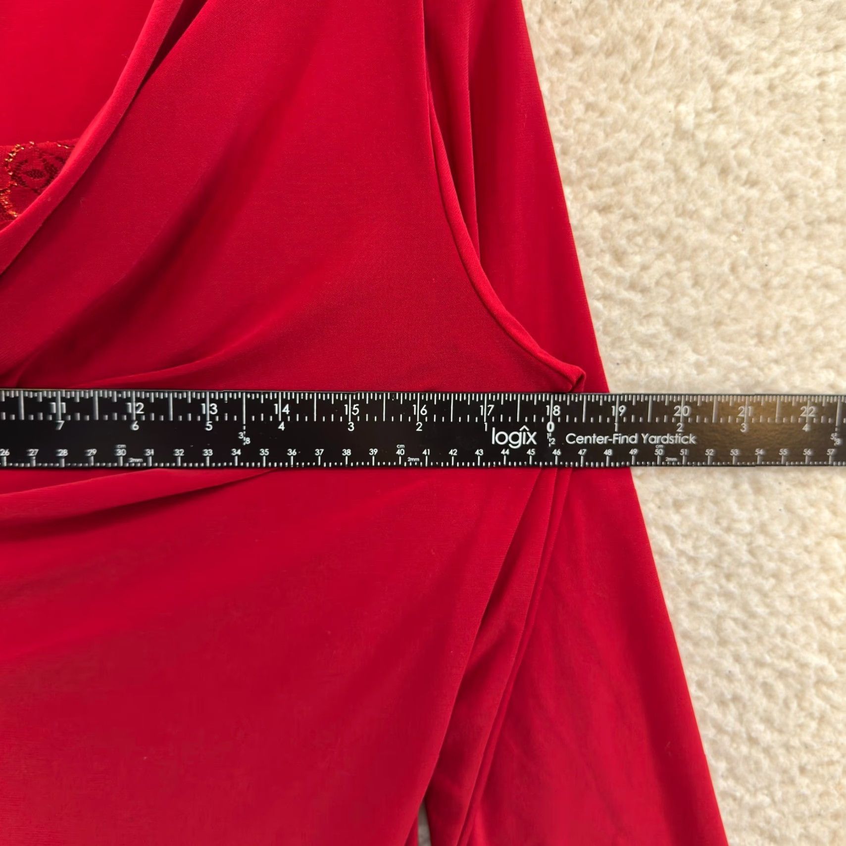 Vintage VINTAGE Y2K Top Red Jersey Ruched Cowl Neck Cocktail Large Slinky Stretch Shirt Womens L Size L / US 10 / IT 46 - 4 Thumbnail
