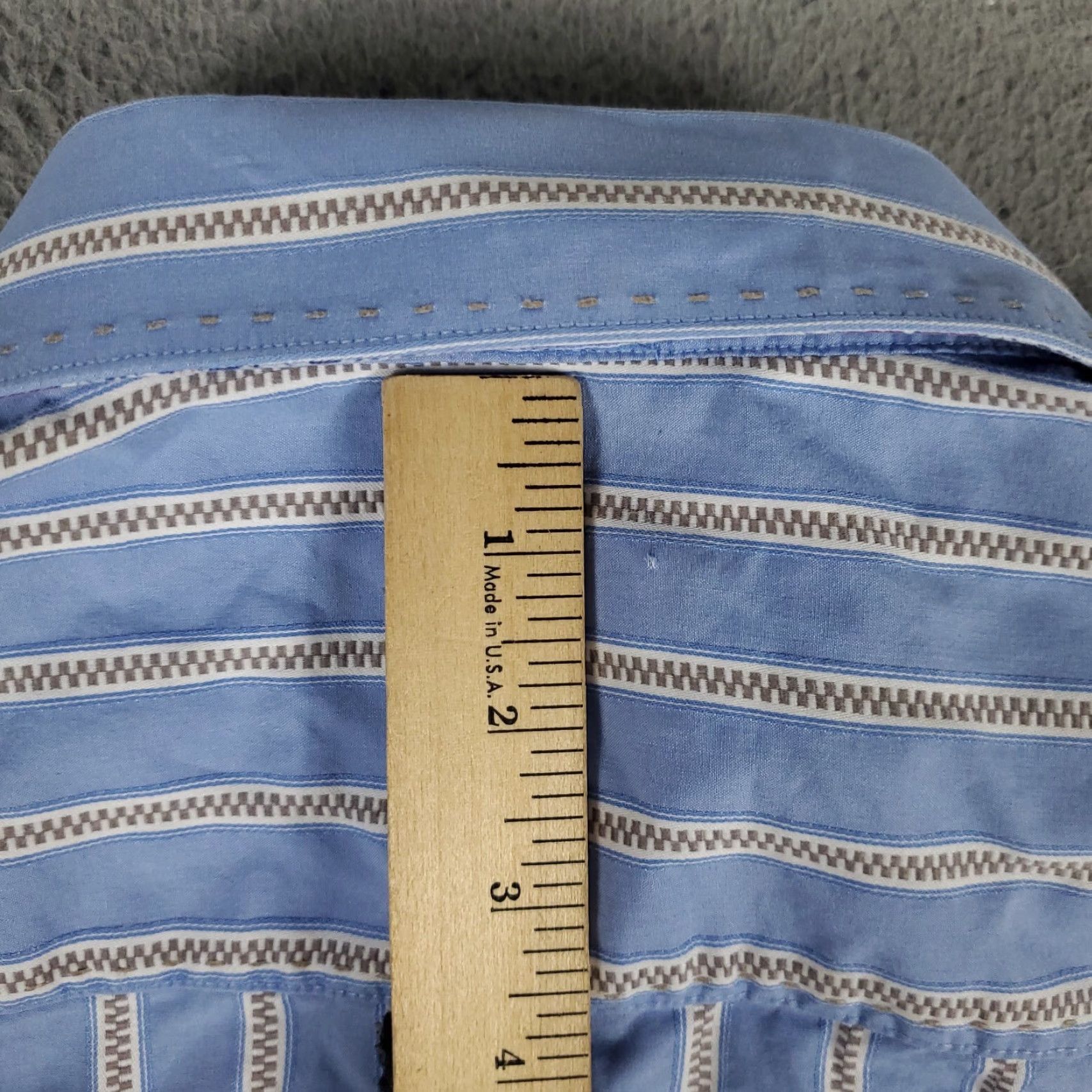 BUGATCHI Bugatchi Uomo Shirt Mens Large Blue Striped Button-Up Long Sleeve Cotton Woven Dress Shirt Mens Size US L / EU 52-54 / 3 - 4 Thumbnail