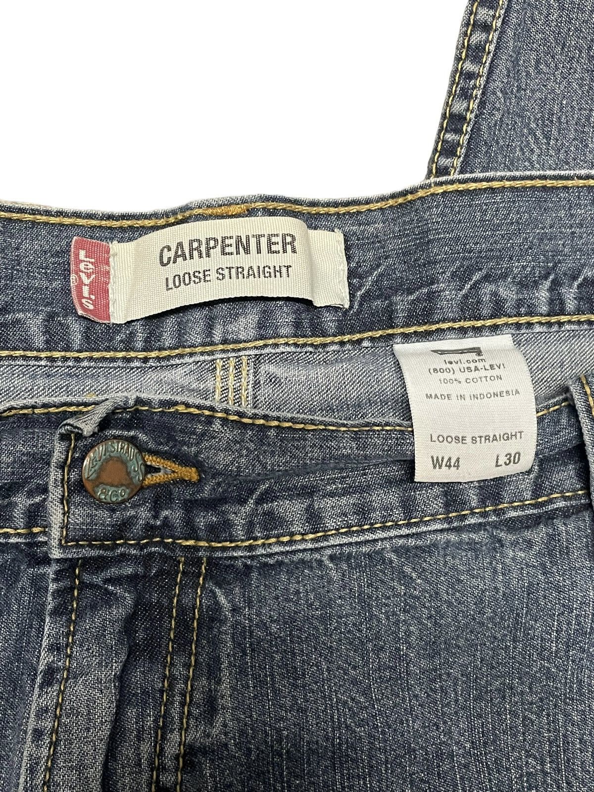 Levi's × Vintage Levis Y2K Baggy Carpenter Jeans 40x30 Size US 40 / EU 56 - 9 Thumbnail