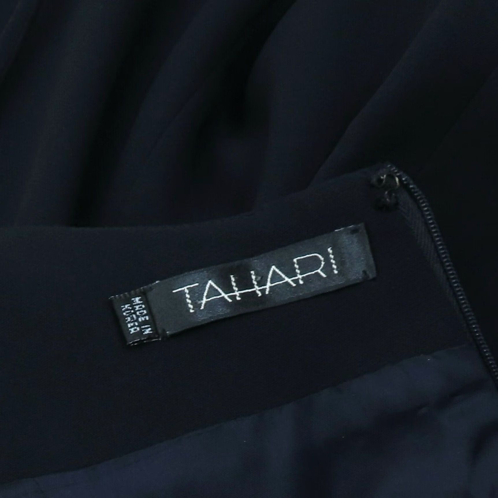Vintage Tahari Womens 6 Dark Blue Sleeveless Keyhole Neck Side Slit Long Sheath Gown Dress Size M / US 6-8 / IT 42-44 - 6 Thumbnail