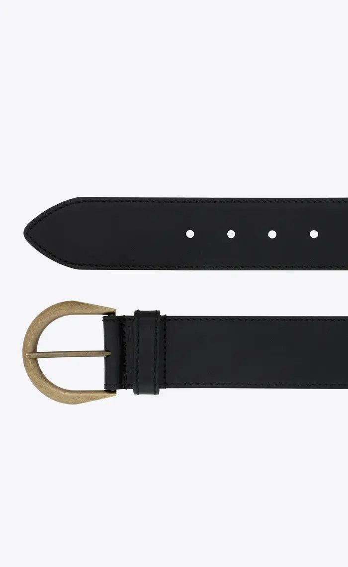 Saint Laurent Paris o1bcso1str1224 Size: 85 /Cintura B Cocco Print Belt in Black Size ONE SIZE - 2 Thumbnail