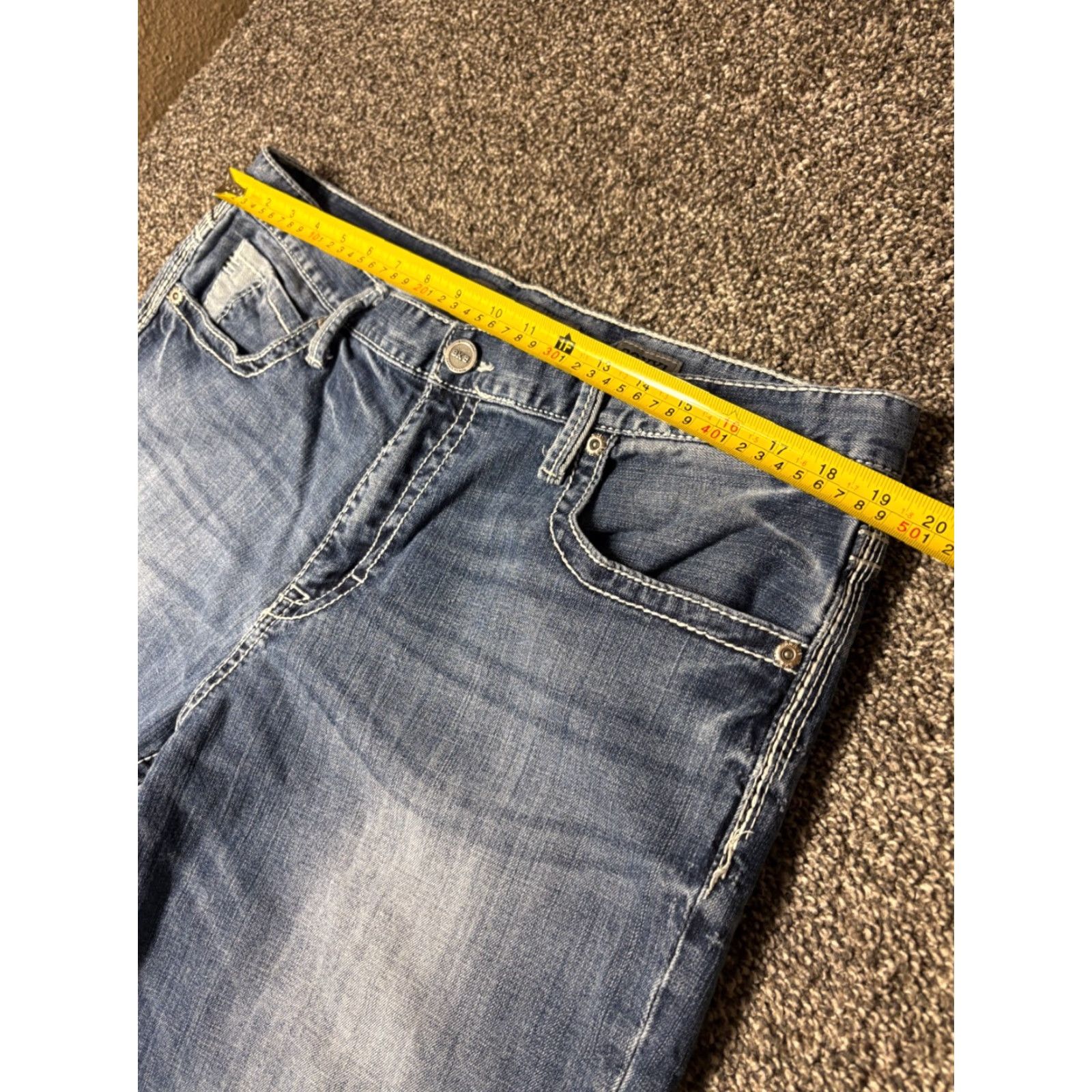 Vintage BKE Denim Seth Jeans Mens 38XXL Blue Faded Cut Off Straight Leg Cotton Stretch Denim Jeans Size US 38 / EU 54 - 6 Thumbnail
