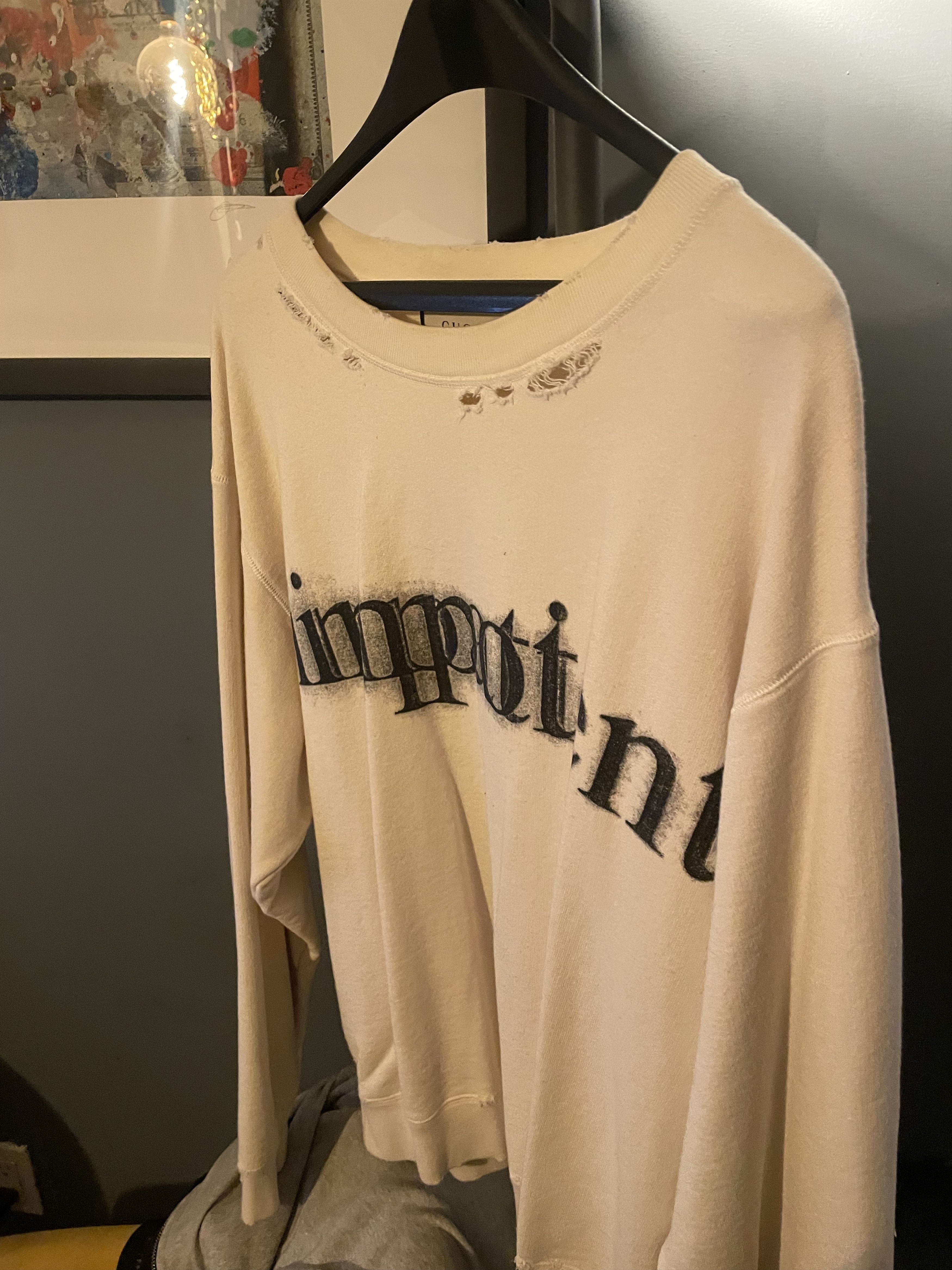 Gucci Gucci x Richard Hell "Impatient" Beige Crewneck Size US L / EU 52-54 / 3 - 2 Thumbnail