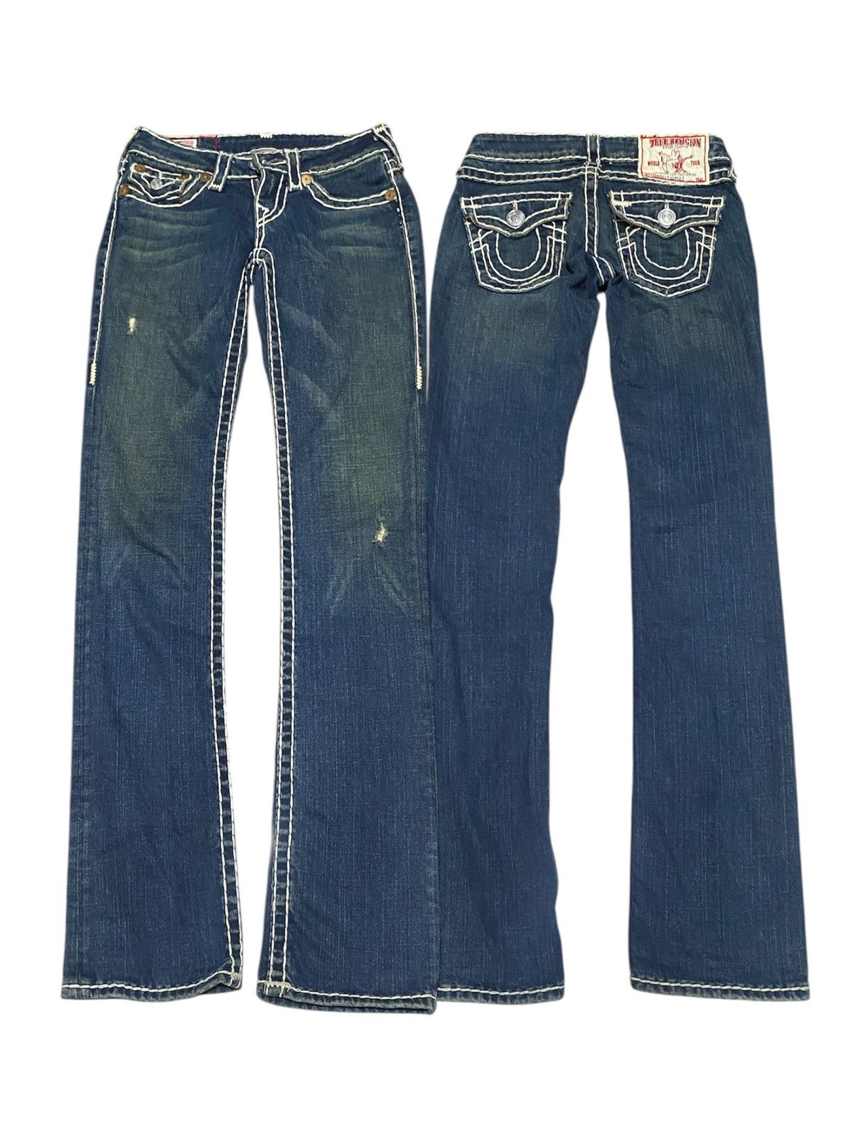 usa製　ture religion XXX flare pants y2k VINTAGE 2000s Y2K TRUE RELIGION Low Rise Waist Britney Blue