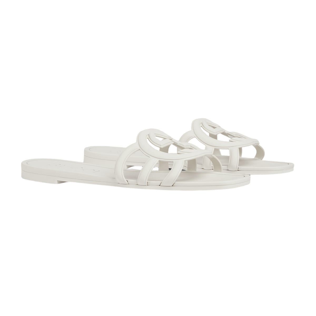 Gucci GUCCI Shift $550 White Interlocking G Slide Sandals New & Au Size US 11 / IT 41 - 1 Thumbnail
