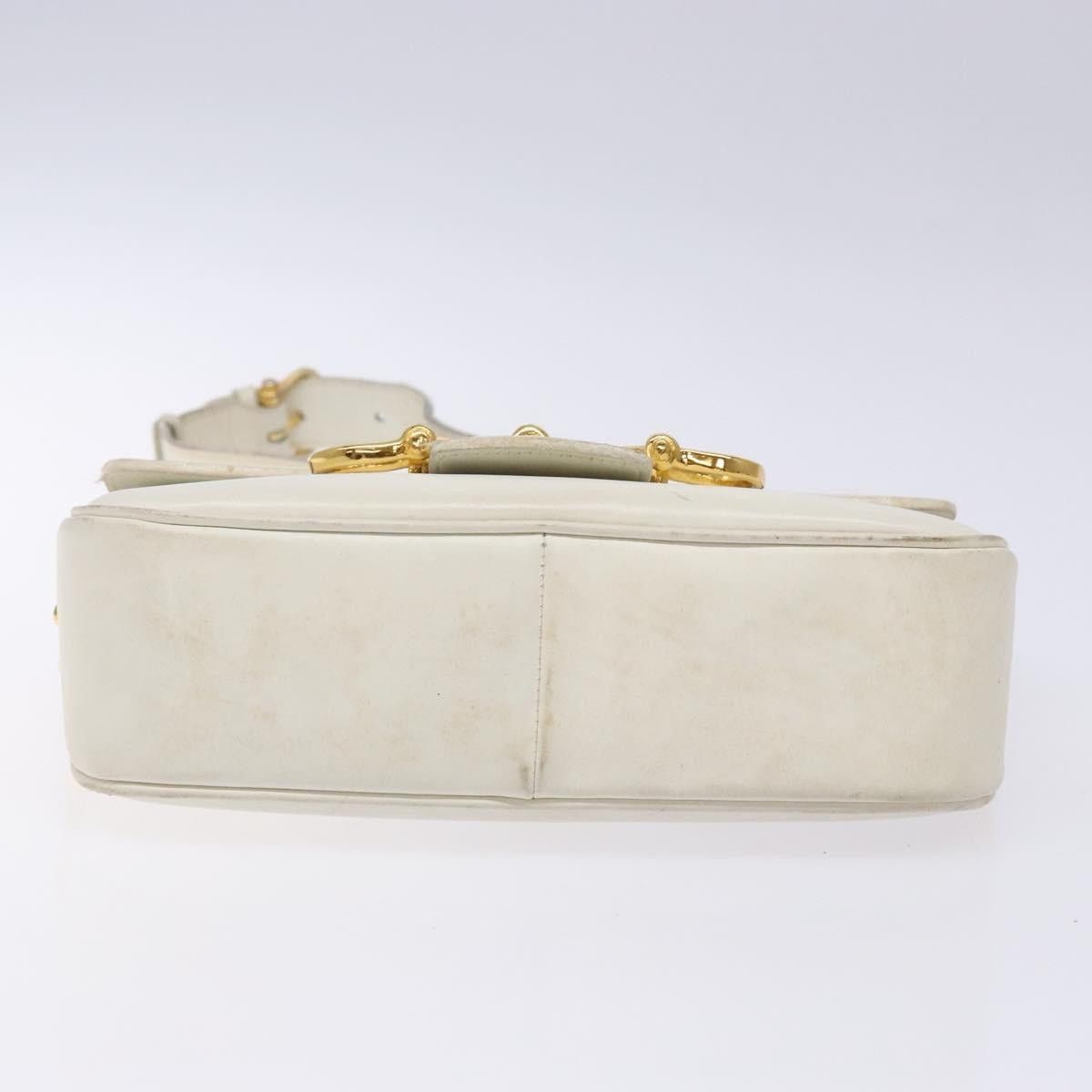 Celine CELINE Shoulder Bag Leather Gold White Size ONE SIZE - 9 Thumbnail