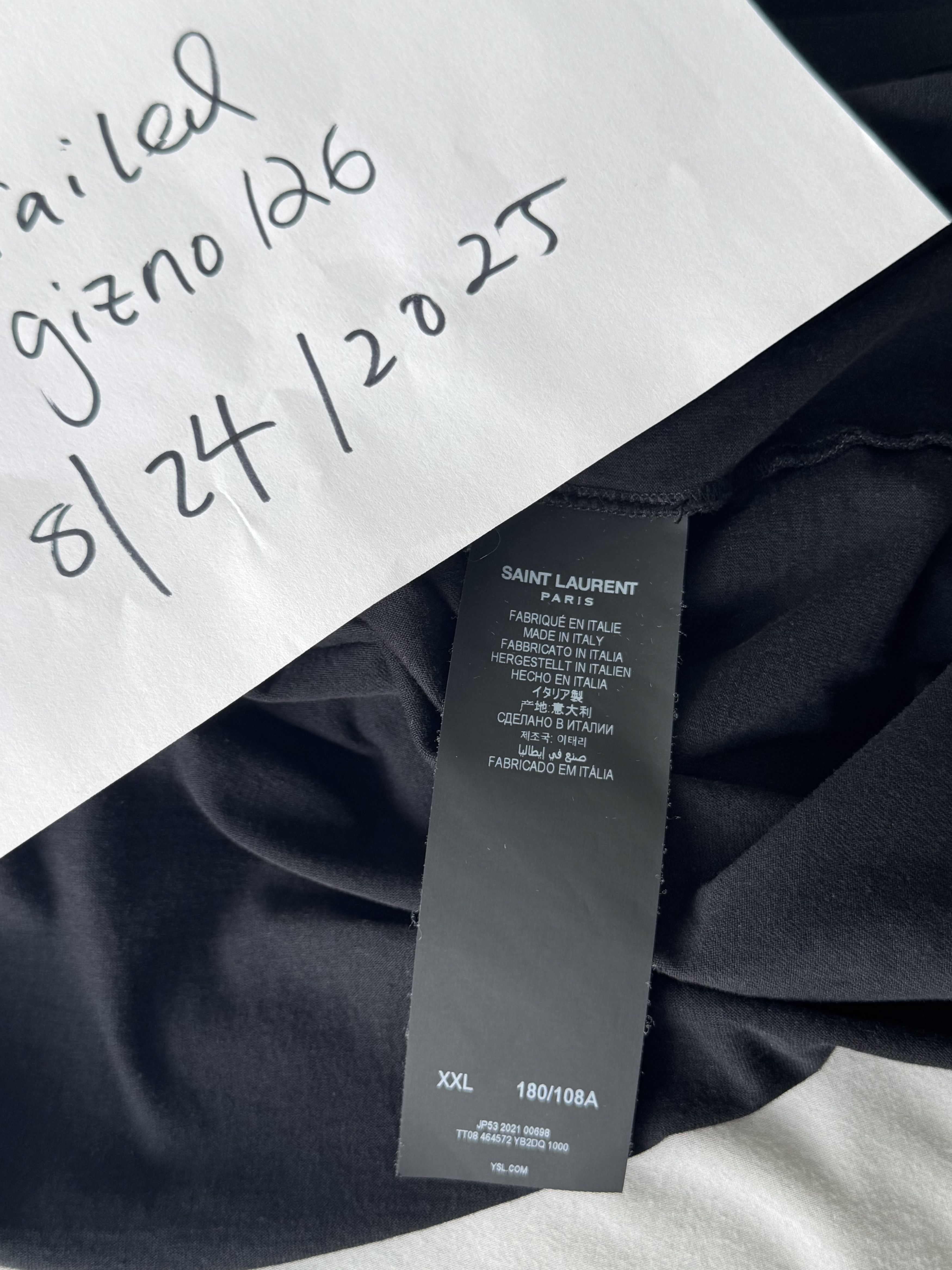 Saint Laurent Paris Saint Laurent Classic Logo Tee Size US XXL / EU 58 / 5 - 9 Thumbnail