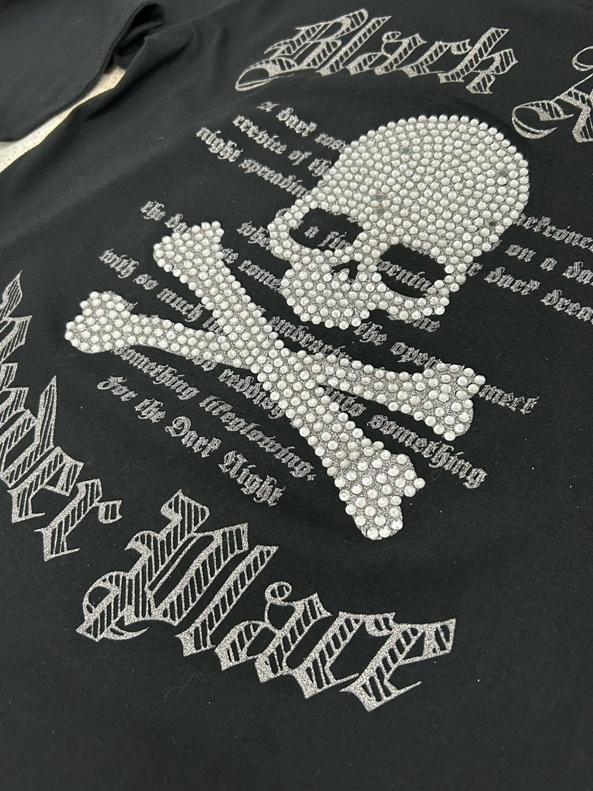 Designer Night Rider Japan Full Skull & Bones Rhinestones W/ Quotes Size US S / EU 44-46 / 1 - 7 Thumbnail