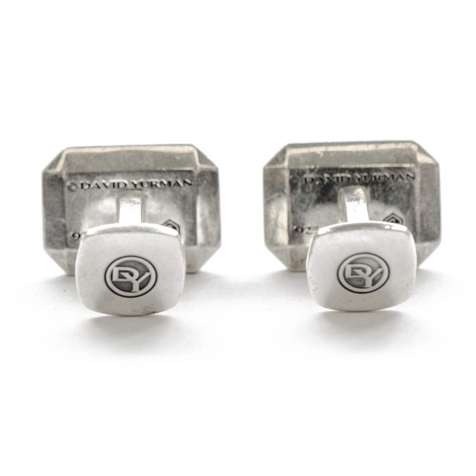 David Yurman David Yurman Black Carbon & 925 Sterling Silver Cufflinks Size ONE SIZE - 2 Thumbnail