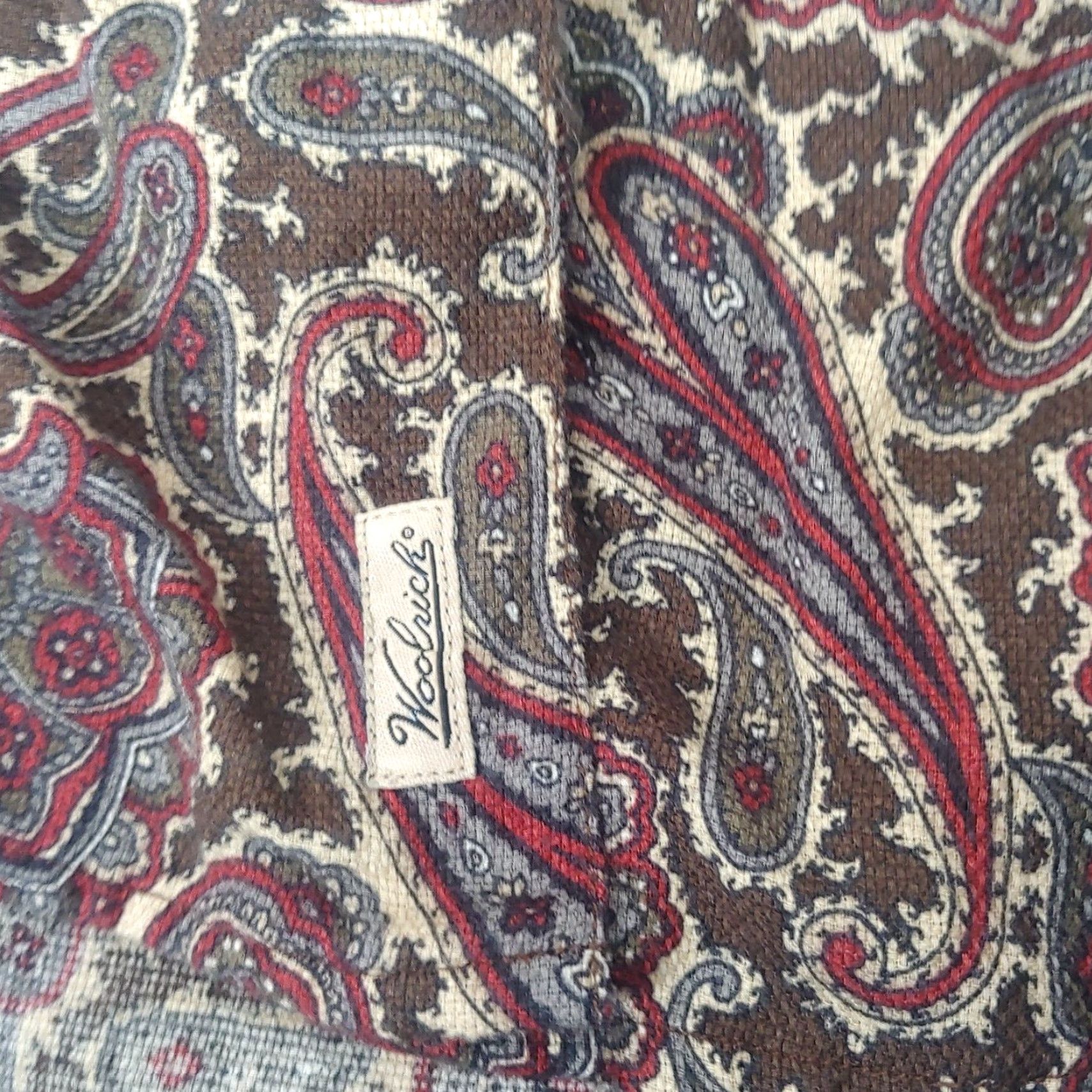 Vintage WOMEN'S WOOLRICH PAISLEY BLOUSE XL LONG SLEEVE COTTON MAROON BROWN CASUAL Size XL / US 12-14 / IT 48-50 - 6 Thumbnail