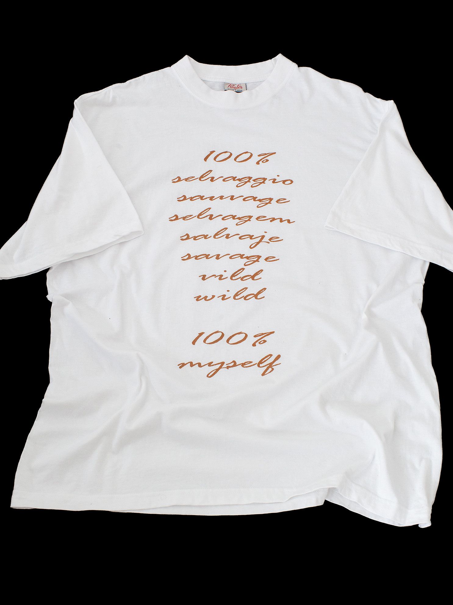 Vintage Vintage 90s 100% Myself Motivational Quotes T-Shirt Size US XL / EU 56 / 4 - 2 Thumbnail