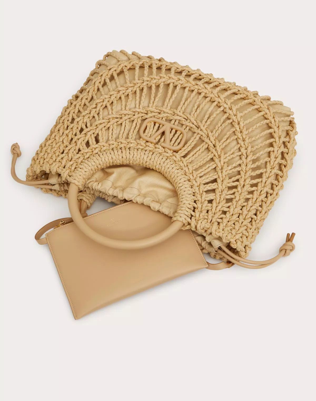 Valentino oc11z0725 Size:OS/ Allknots Woven Rope Shopper in Beige Size ONE SIZE - 5 Thumbnail