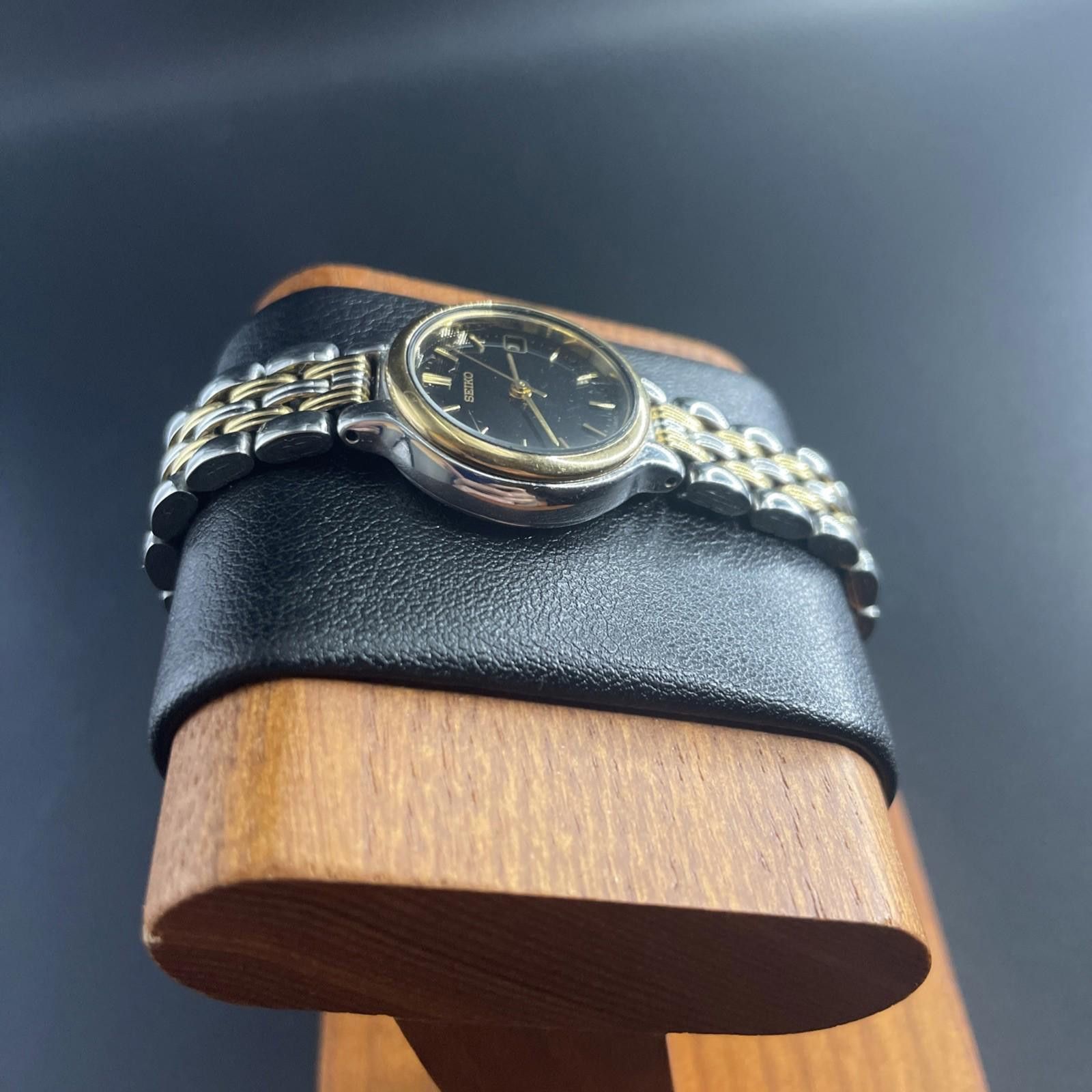 Seiko Seiko 7N82-0228 Day Silver Tone Gold Accents New Battery Size ONE SIZE - 5 Thumbnail