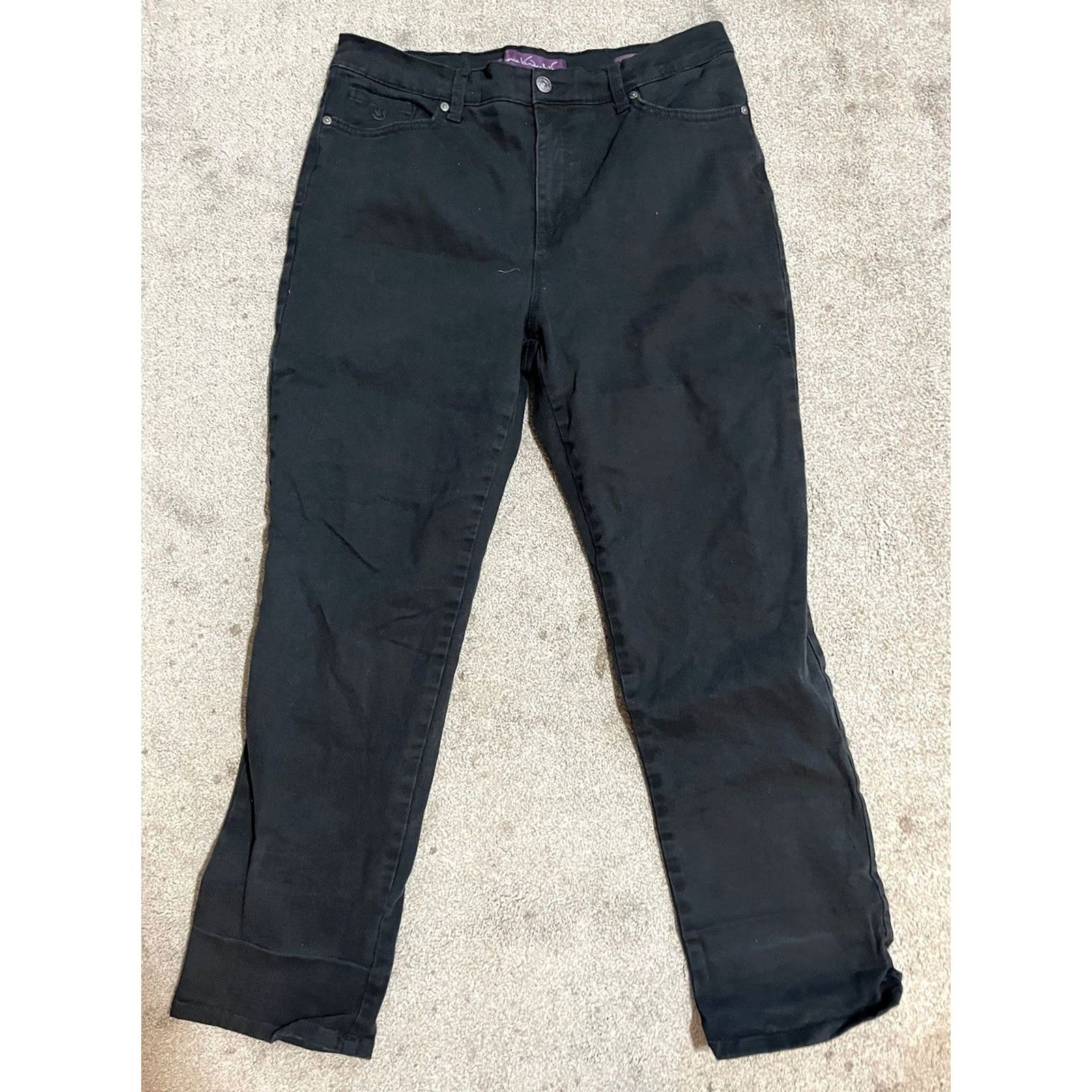 Gloria Vanderbilt Gloria Vanderbilt Jeans Women’s Black Denim Amanda Straight 12 Size 12 Regular Denim Size 34" / US 12 / IT 48 - 2 Thumbnail