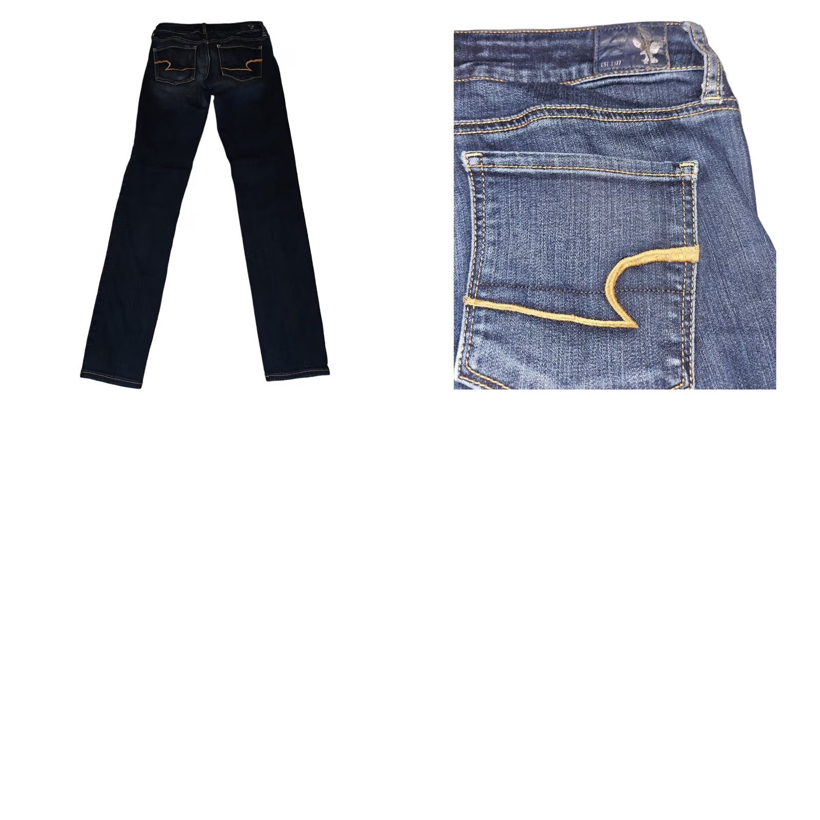 American Eagle Outfitters American Eagle Outfitters Jeans Skinny 4 Women's Blue Denim 5-Pocket Stretch Low Rise Slim Hipster Preppy Mens Girls 0 Size 27" / US 4 / IT 40 - 8 Thumbnail