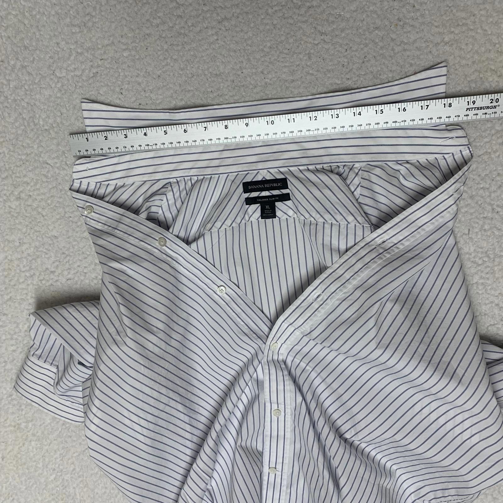 Banana Republic Banana Republic XL Slim Fit Striped Button-Up Shirt Size US XL / EU 56 / 4 - 8 Thumbnail