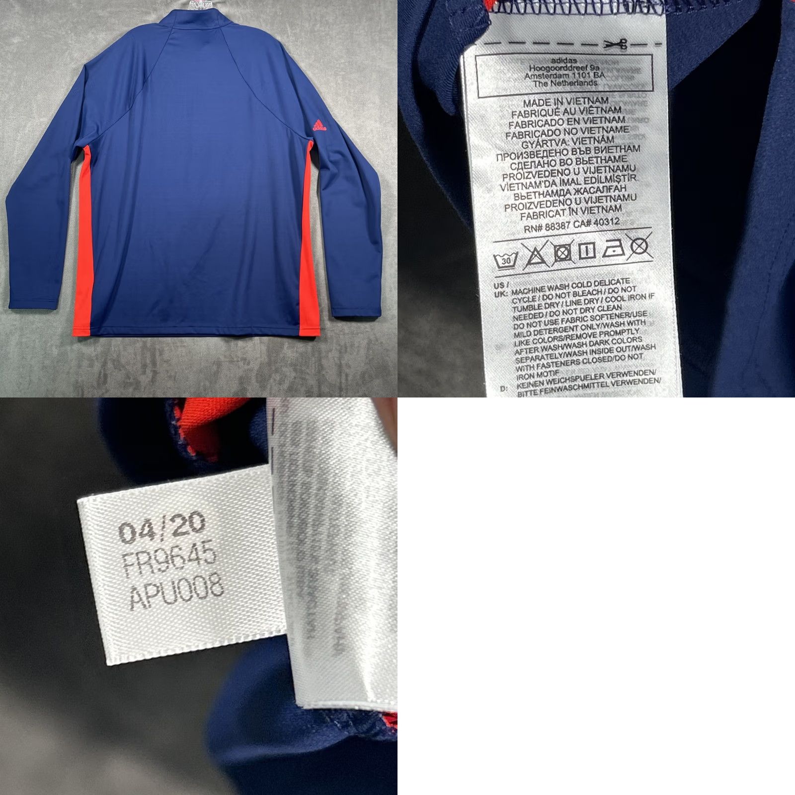 Adidas Adidas Team USA 1/4 Zip Pullover Mens XL Long Sleeve Performance Stretch Shirt Size US XL / EU 56 / 4 - 8 Thumbnail