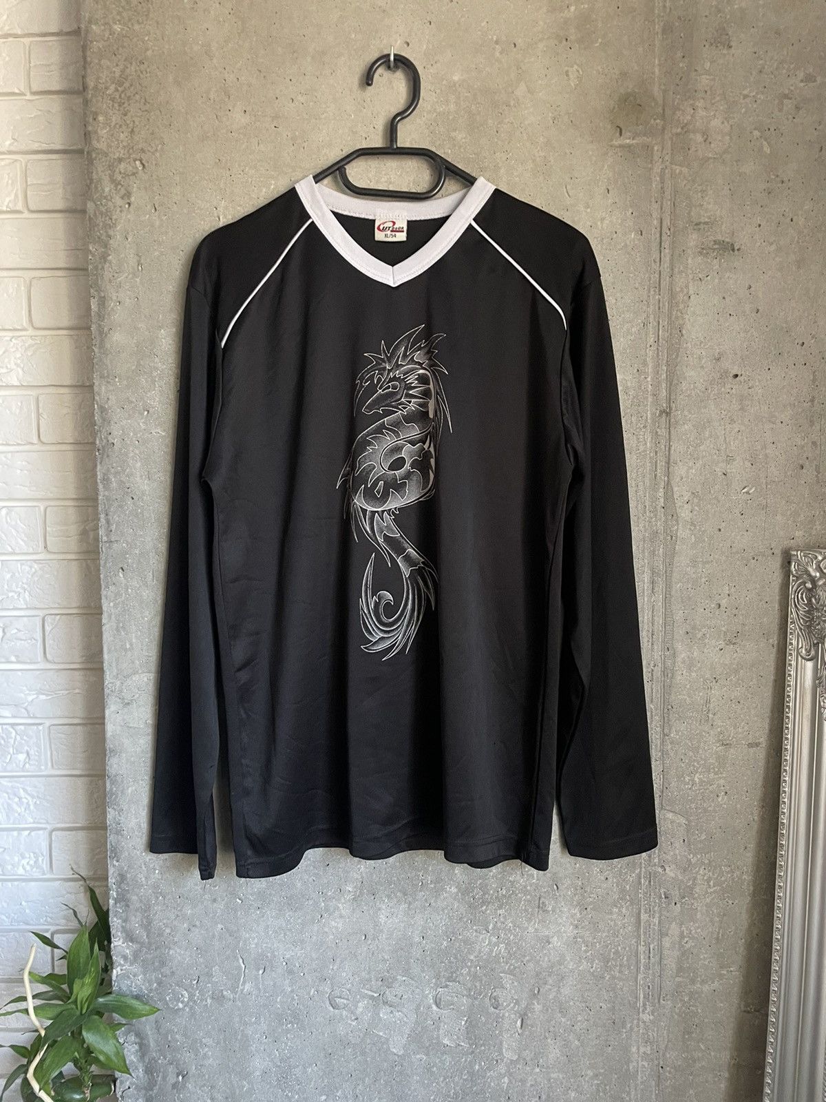 Japanese Brand Crazy Baggy Vintage Y2K Dragon Tribel Skulls Flames Cyber Size US XL / EU 56 / 4 - 3 Thumbnail