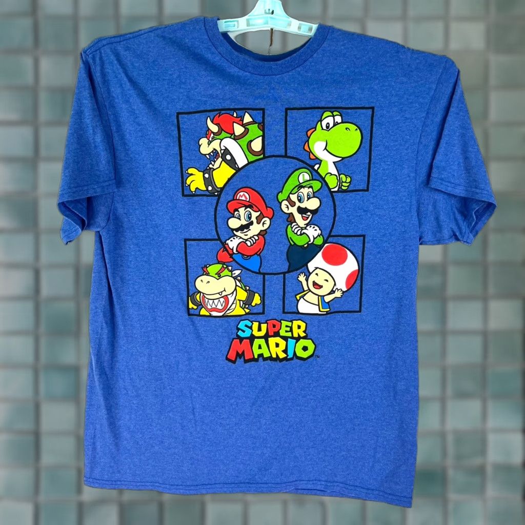 Nintendo Nintendo Super Mario Graphic T-Shirt Adult Large Blue Crew Neck Short Sleeve Mens Size US L / EU 52-54 / 3 - 1 Thumbnail