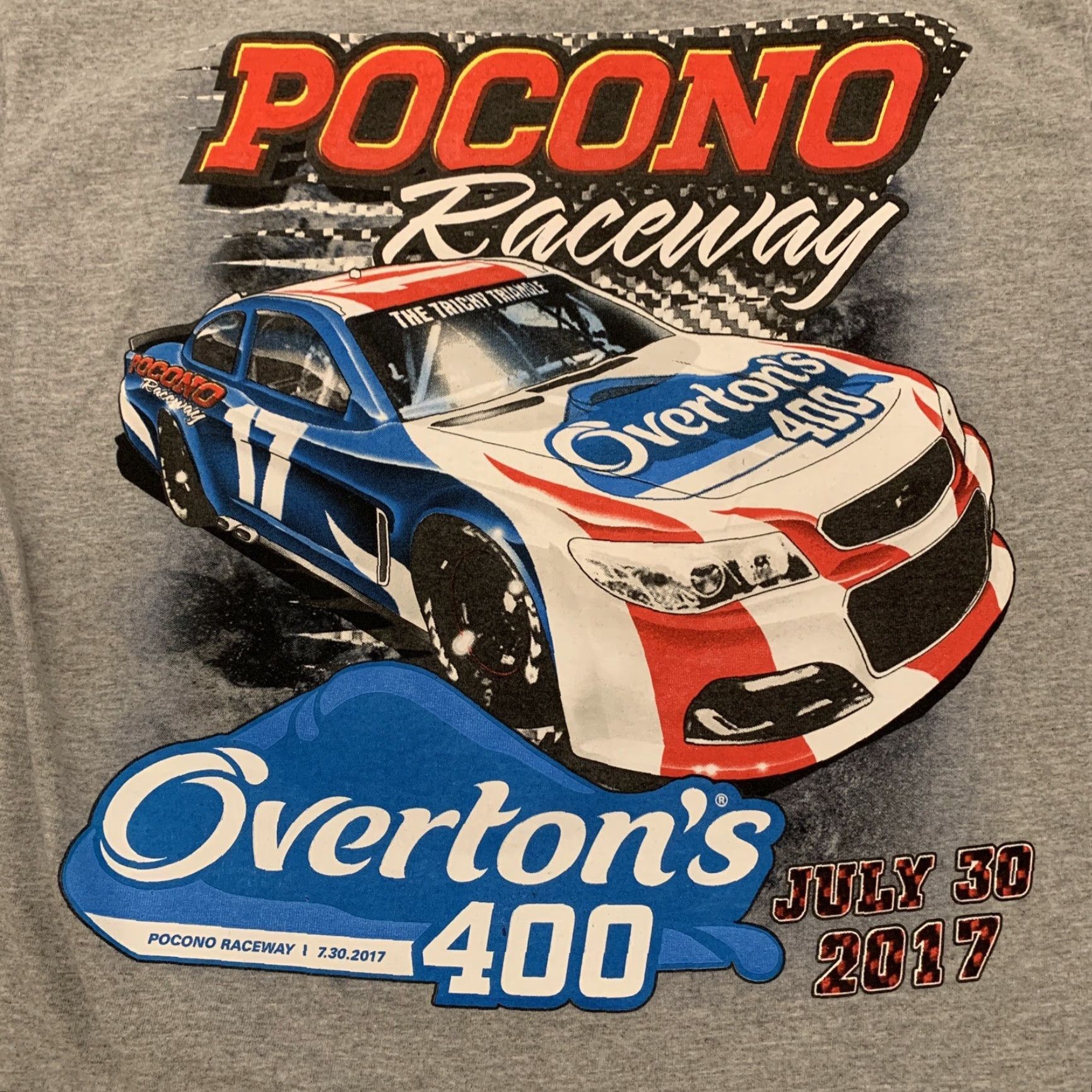 Gildan VINTAGE NASCAR Pocono Raceway 2017 Overton’s 400 T-Shirt Double-Sided Size M White Unisex Adults Gildan Shirt Size US M / EU 48-50 / 2 - 5 Thumbnail