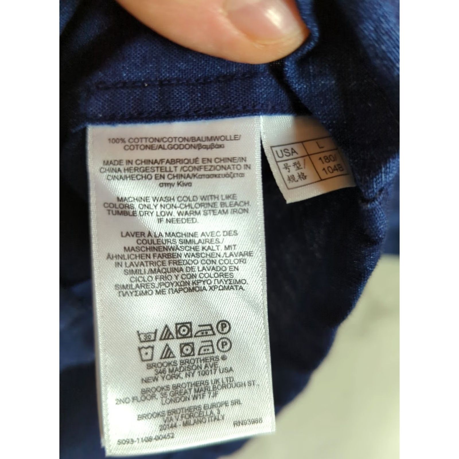 Brooks Brothers Brooks Brothers Red Fleece Shirt Mens L Button-Down Long Sleeve Blue Check Cotton Woven Regular Fit Size US L / EU 52-54 / 3 - 3 Thumbnail