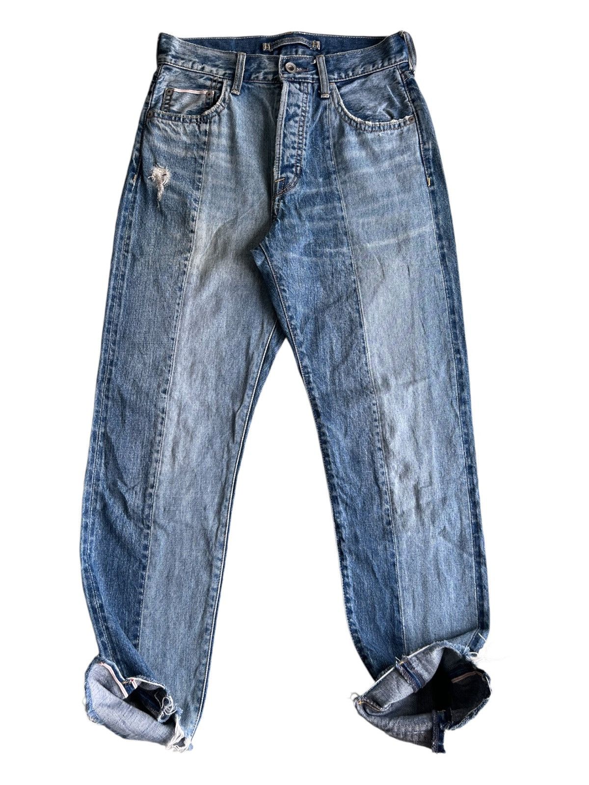 KMRii Beautiful Boro Patchwork Y2K GOA Nimes Selvaged Jeans Denim Size US 27 - 2 Thumbnail