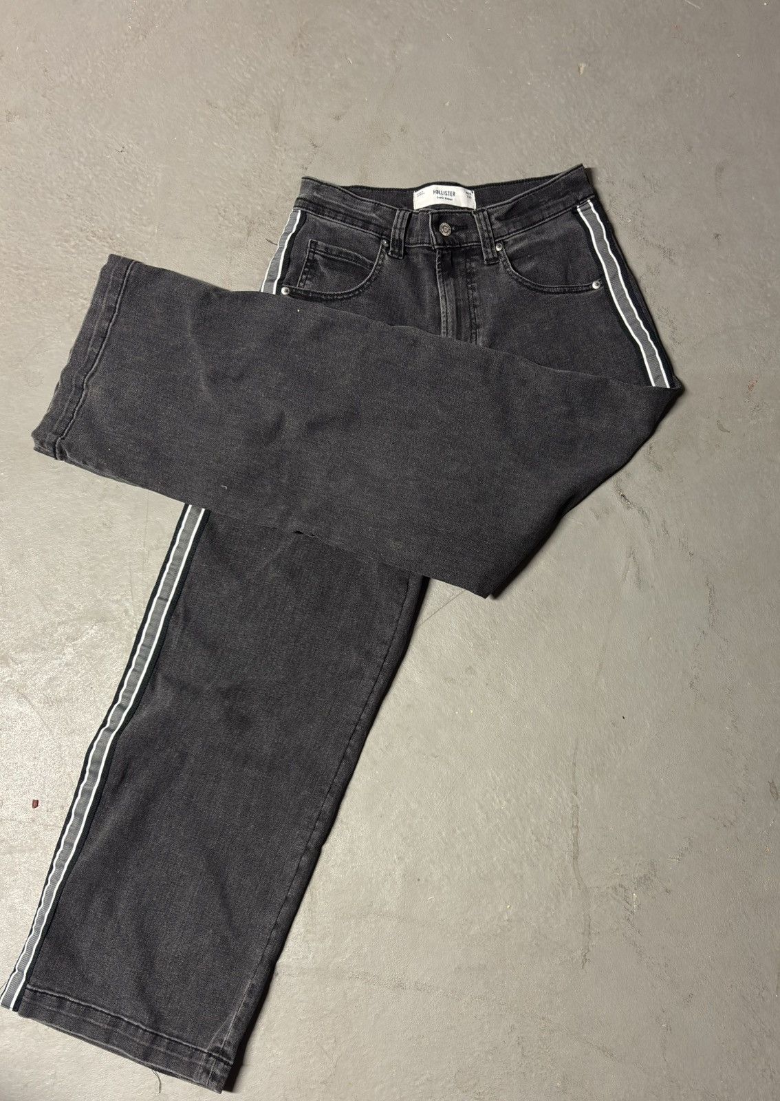 Hollister Men's Washed Black Taped Super Baggy Jeans Size US 29 - 1 Thumbnail