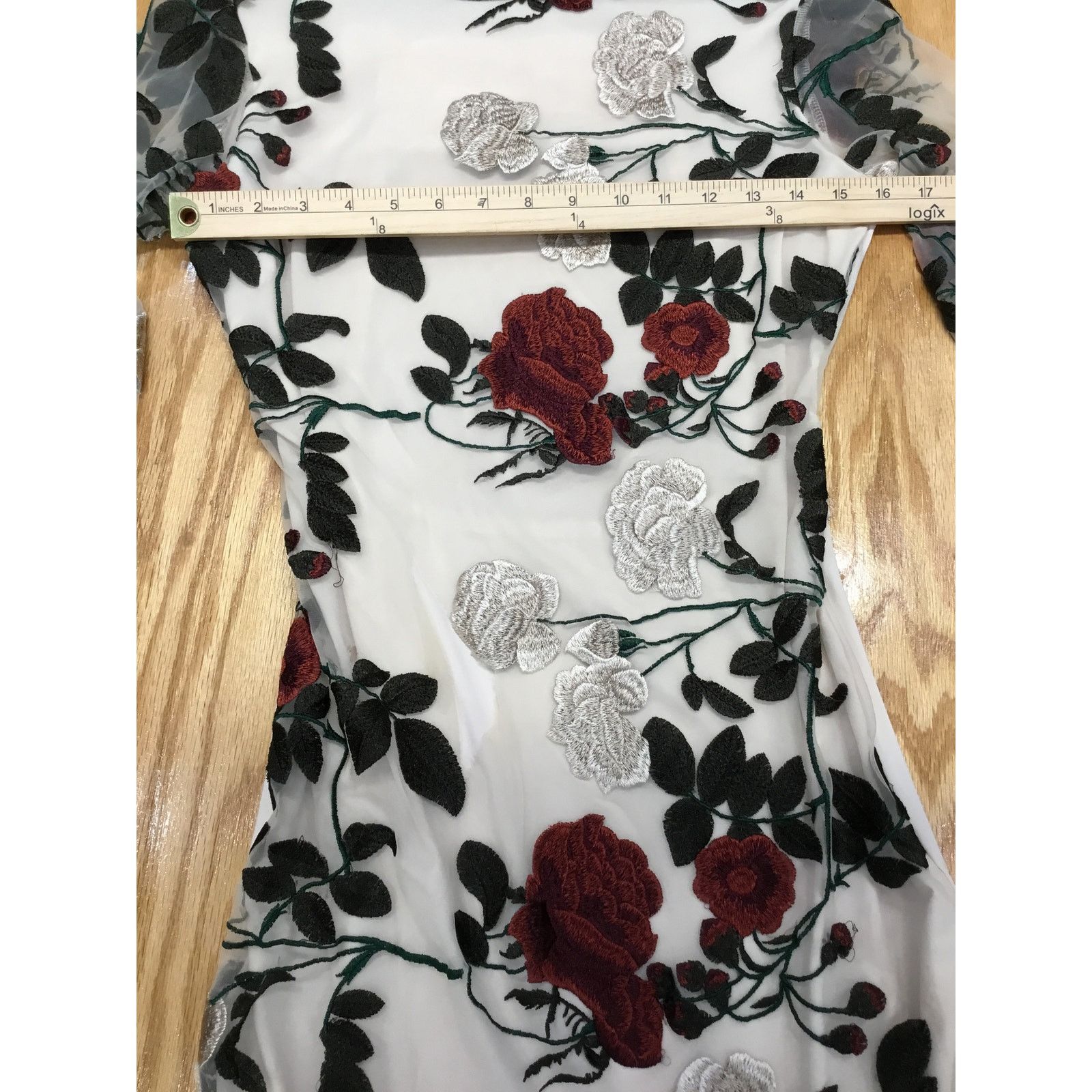 The Unbranded Brand K.Jen Dress Women's Large White Floral Embroidered Backless Size L / US 10 / IT 46 - 6 Thumbnail