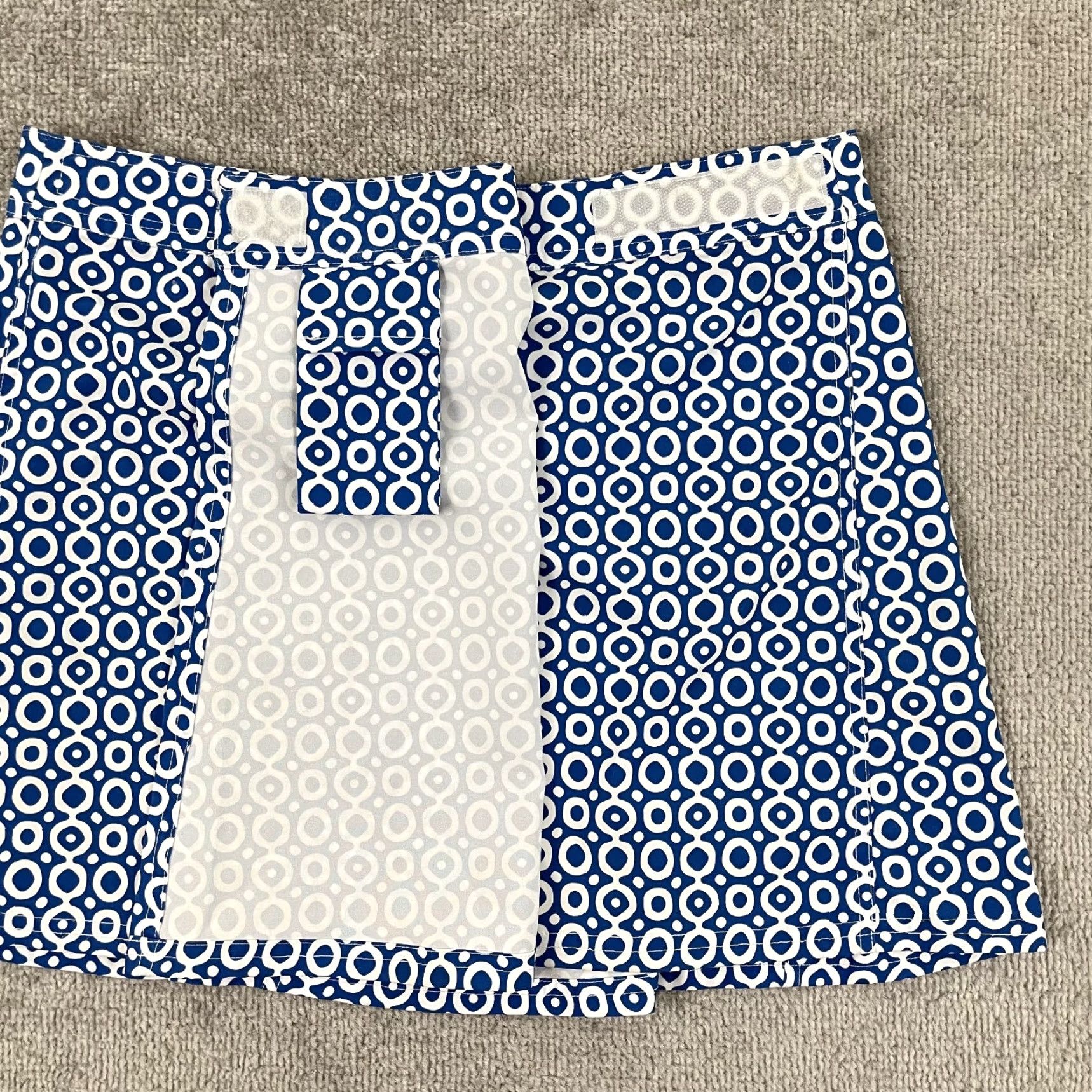 Vintage RipSkirt Hawaii Wrap Skirt Geometric Blue White Womens Medium Adjustable Waist Size 32" / US 10 / IT 46 - 5 Thumbnail