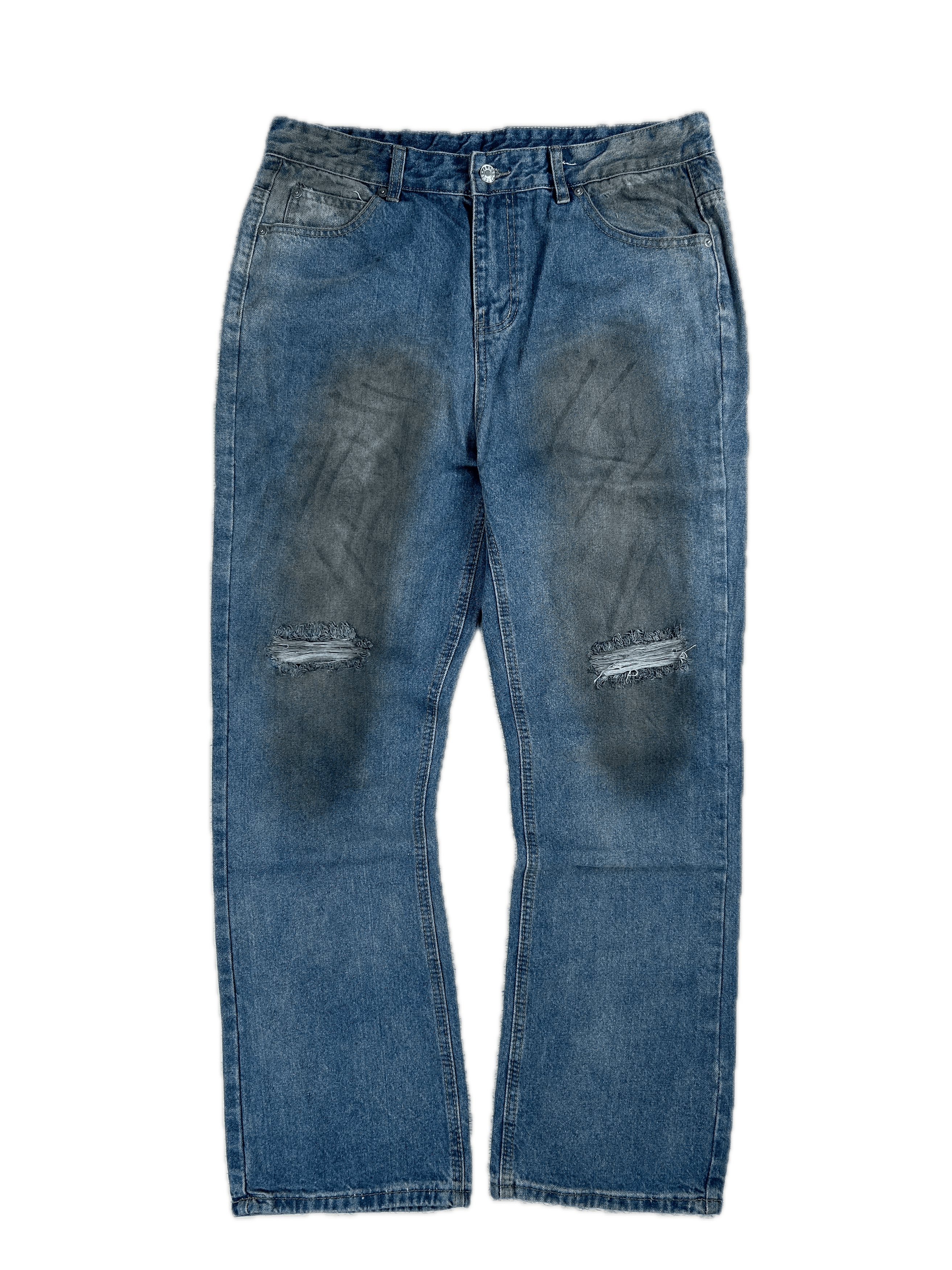JNCO × Japanese Brand RARE Faded Jeans Streetwear Distressed Denim Straight Drill Size US 36 / EU 52 - 1 Thumbnail