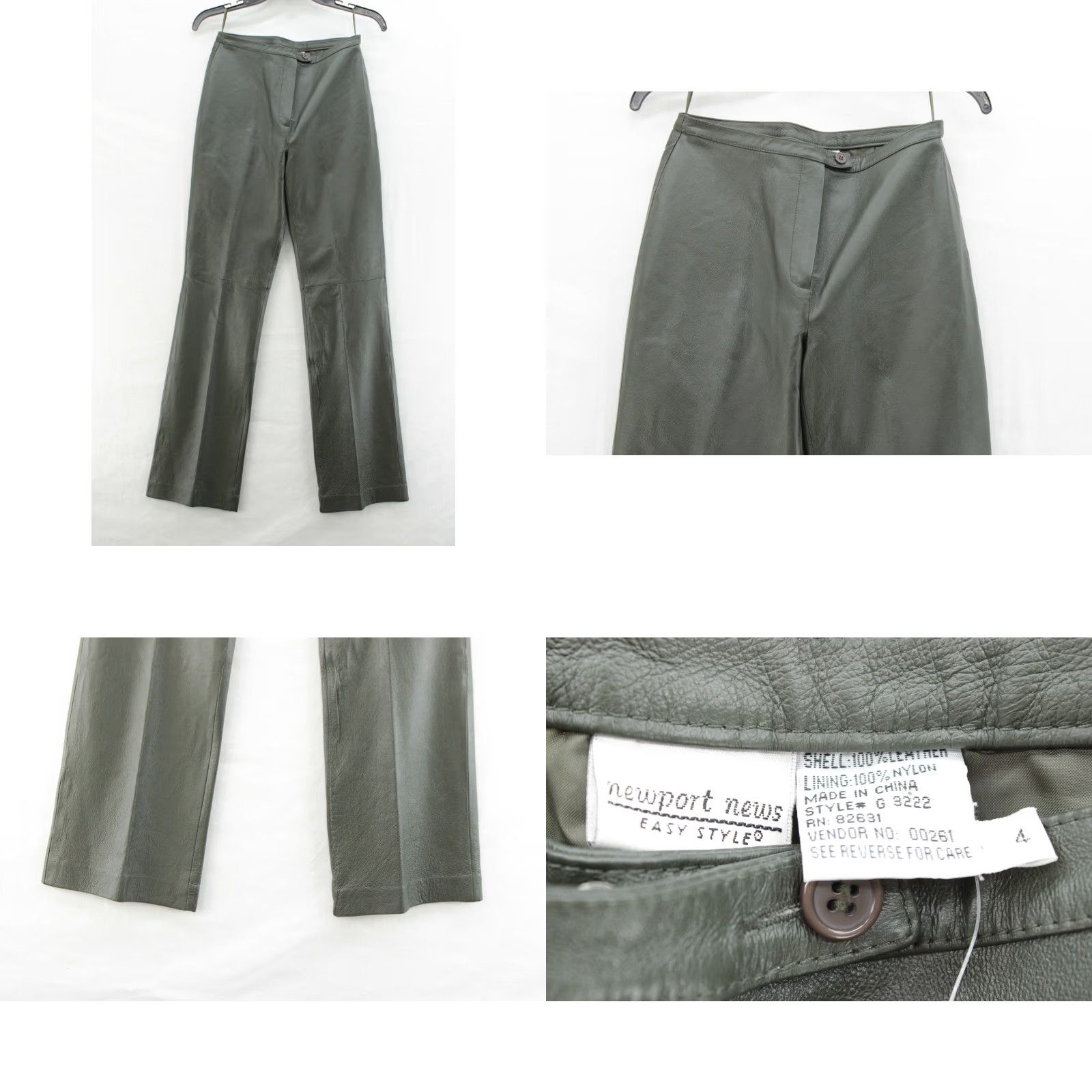 Vintage VINTAGE Newport News Leather 2 Piece Pant Suit Womens Sz 4 Gray Green Biker Business Size 27" / US 4 / IT 40 - 8 Thumbnail