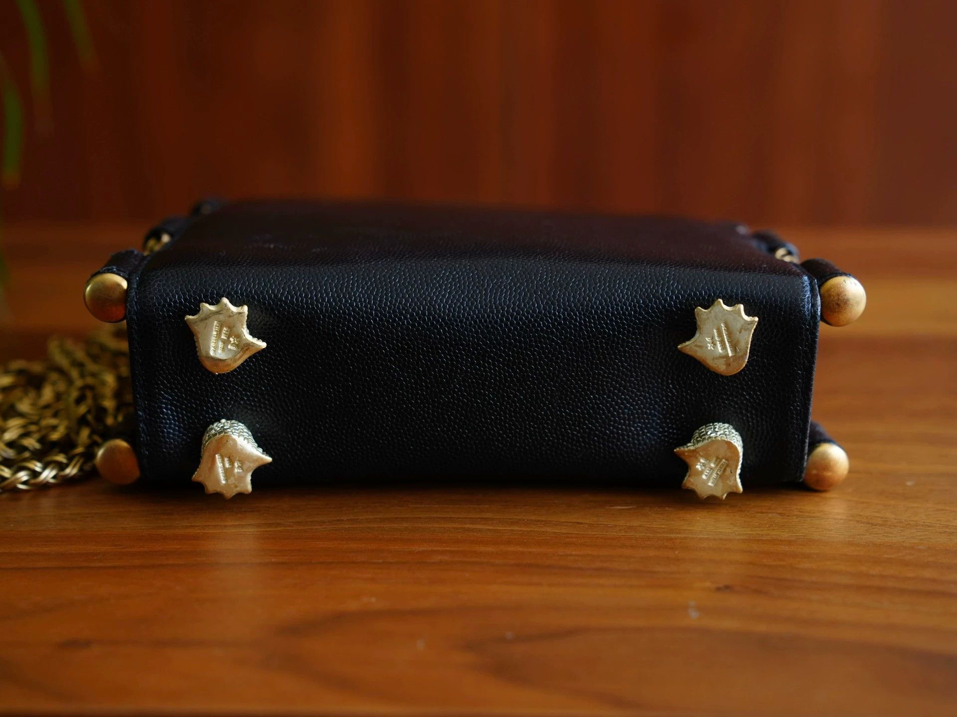 Other BKC Vintage Black Gold Leather Croc Woven Chain Crossbody Size ONE SIZE - 8 Thumbnail