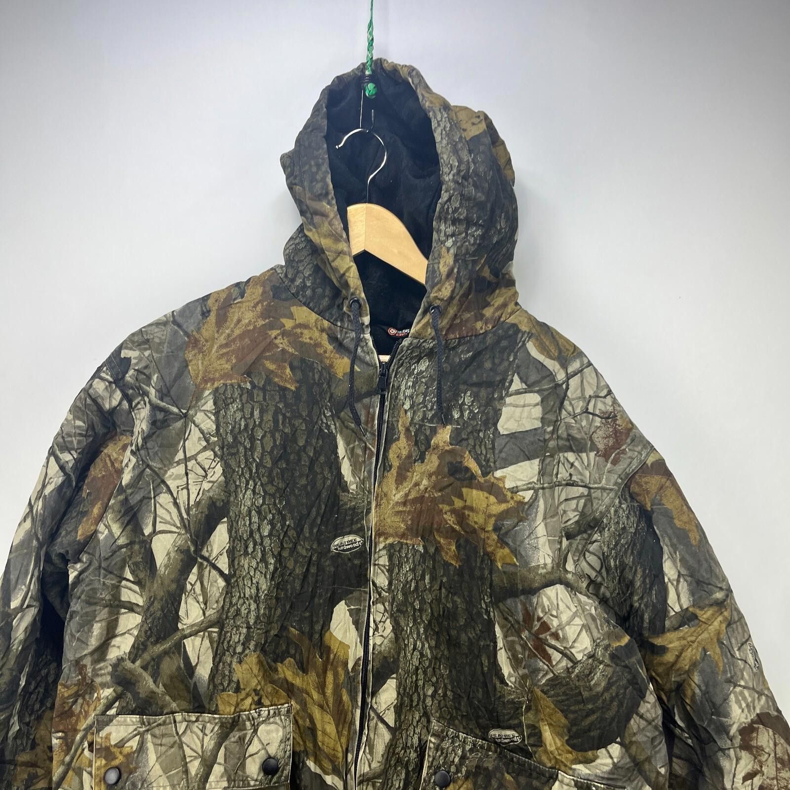 Vintage Vintage Real Tree Camo Hooded Thermal Jacket Large Size ONE SIZE - 2 Thumbnail