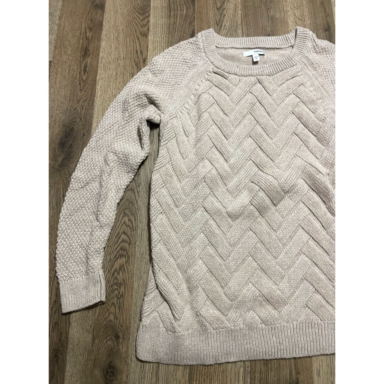 Vintage SONOMA Sweater Women’s M Tan Pullover Crew Neck Regular Casual Size M / US 6-8 / IT 42-44 - 3 Thumbnail