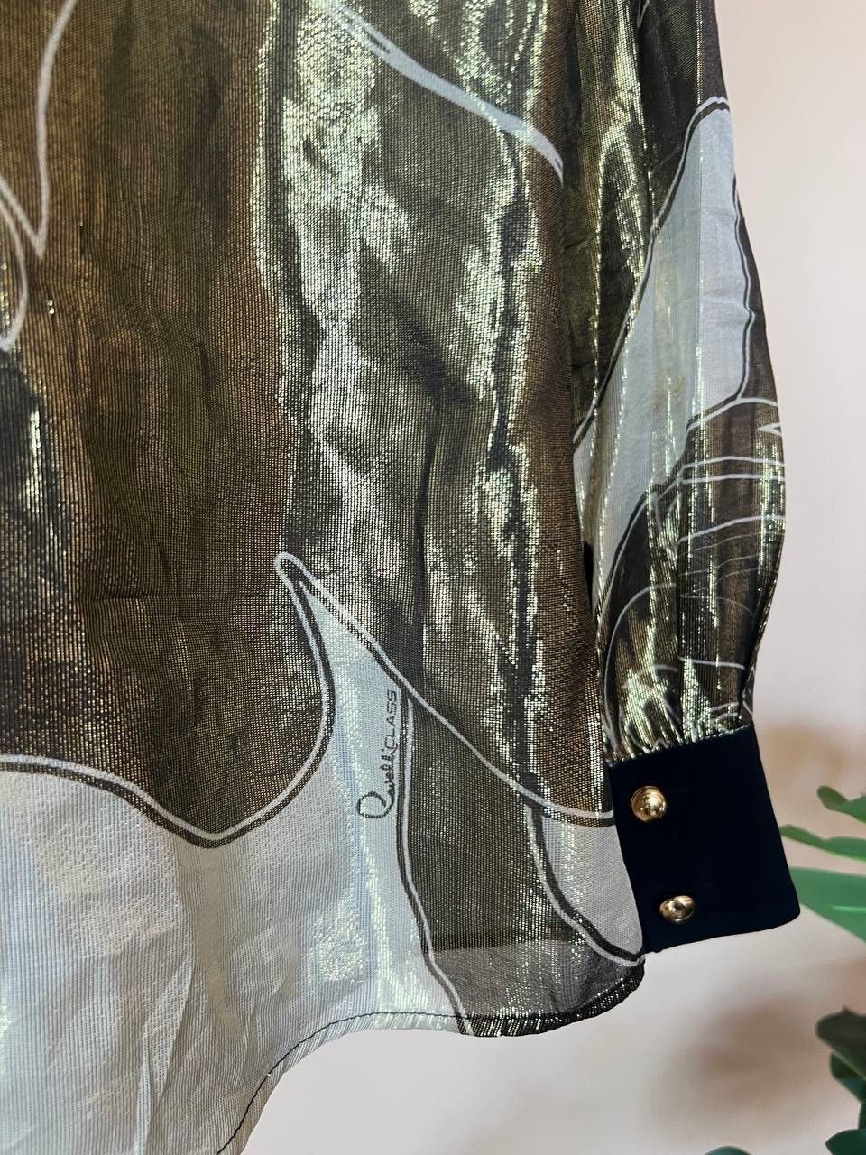 Just Cavalli × Roberto Cavalli Cavalli Class Silk Gold Lion printed shirt Size XS / US 0-2 / IT 36-38 - 10 Thumbnail