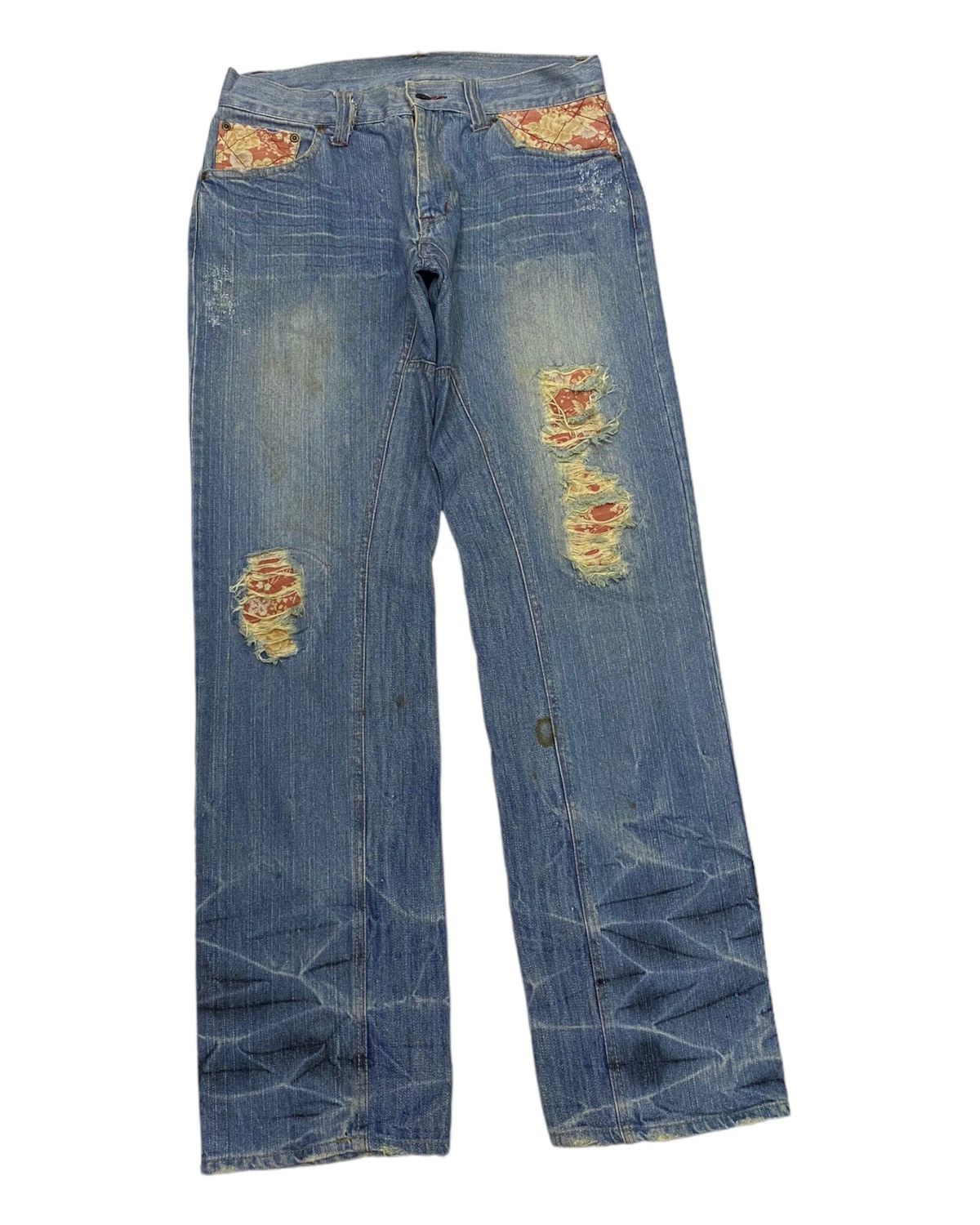 If Six Was Nine RARE🔥INSANE DISTRESSED DENIM JAPANESE BRAND JEANS Size US 32 / EU 48 - 3 Thumbnail