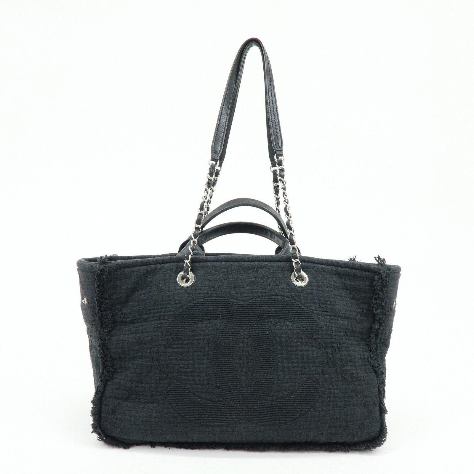 Chanel Chanel Deauville Canvas Tote Black Size ONE SIZE - 2 Thumbnail