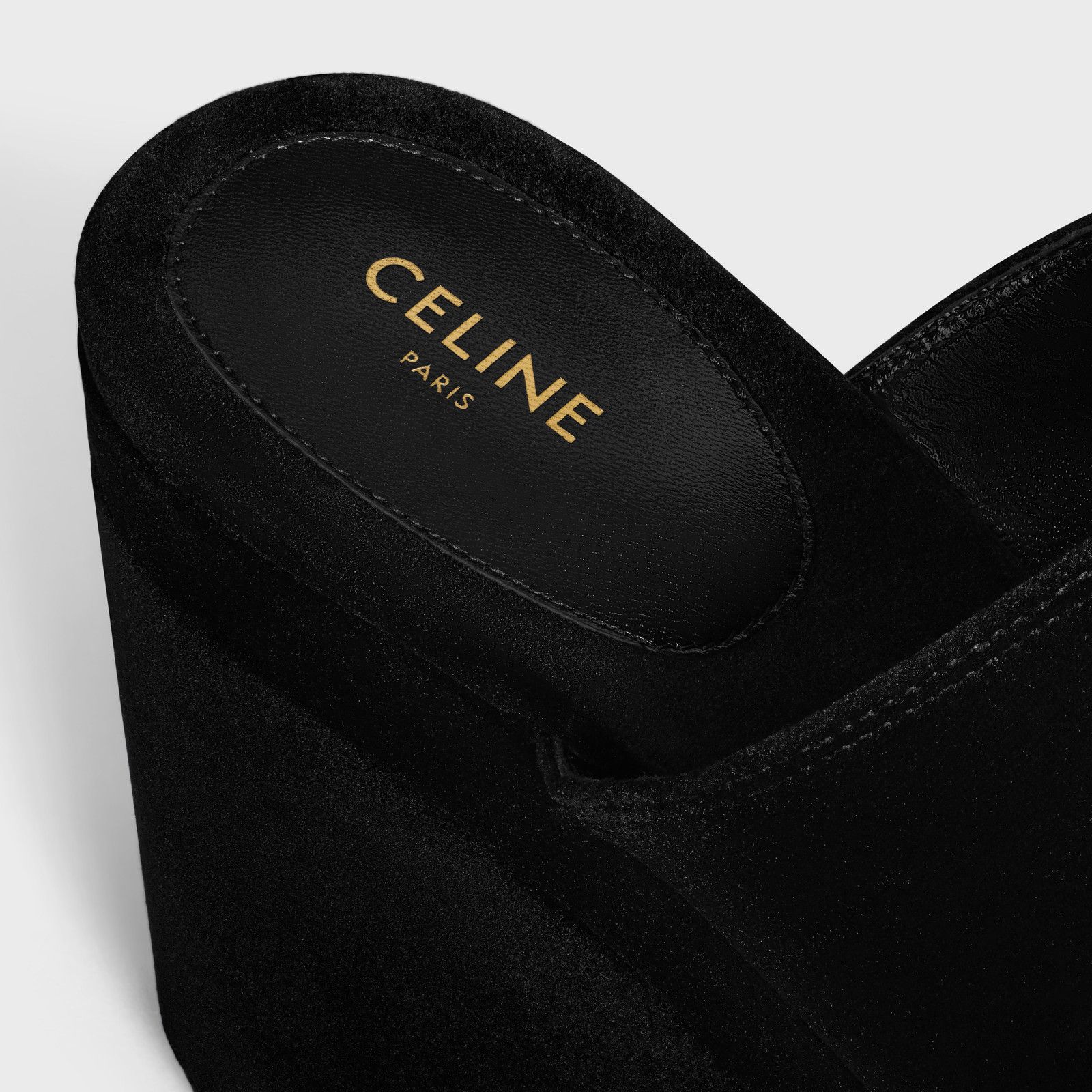 Celine o1bcso1str0526 358062175C Velvet Elena Platform Mules Black Size US 11 / IT 41 - 5 Thumbnail