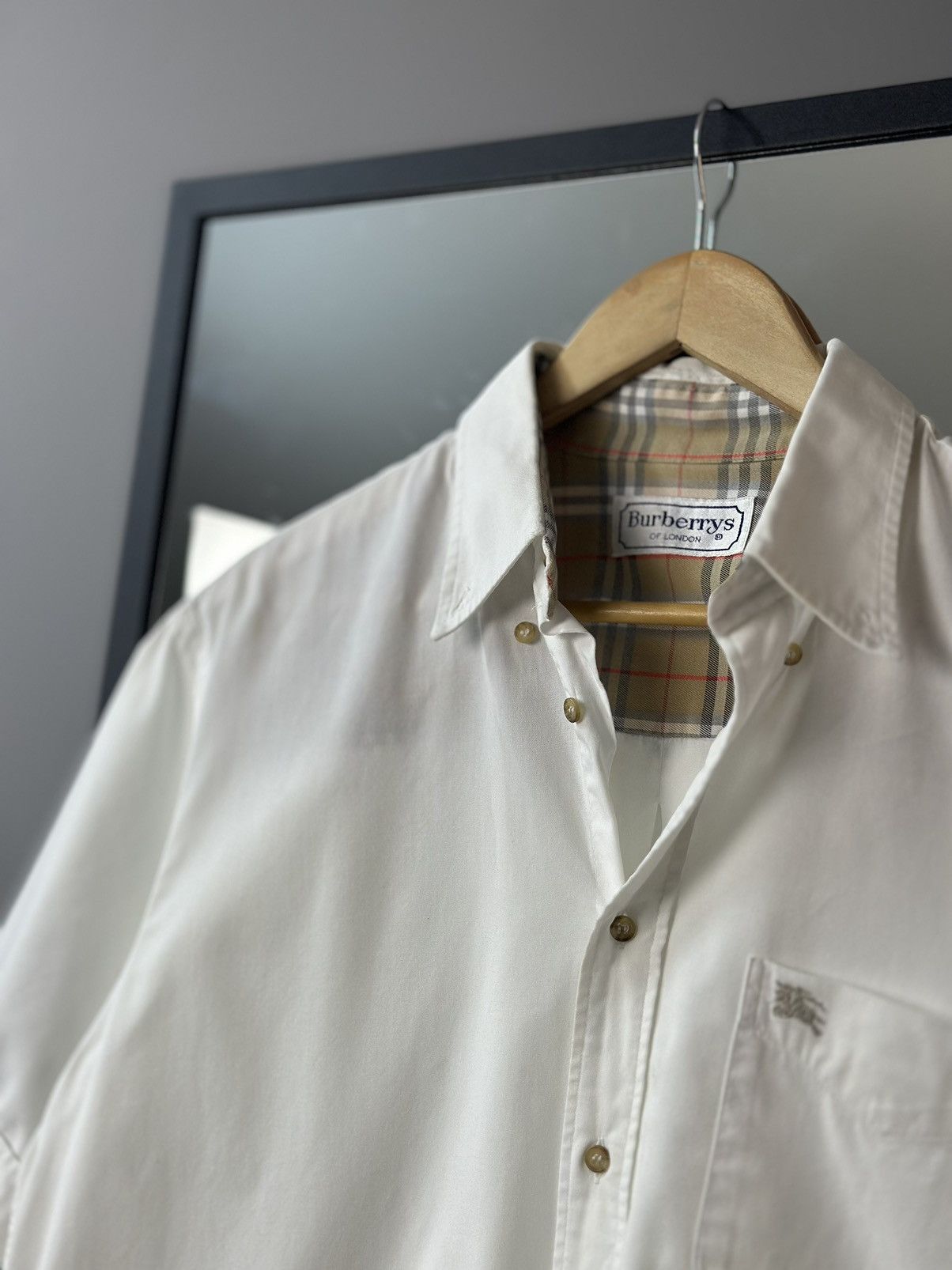 Burberry Burberrys Shirt White Crew Neck Avantgarde Luxury Prada Y2K Size US M / EU 48-50 / 2 - 11 Thumbnail