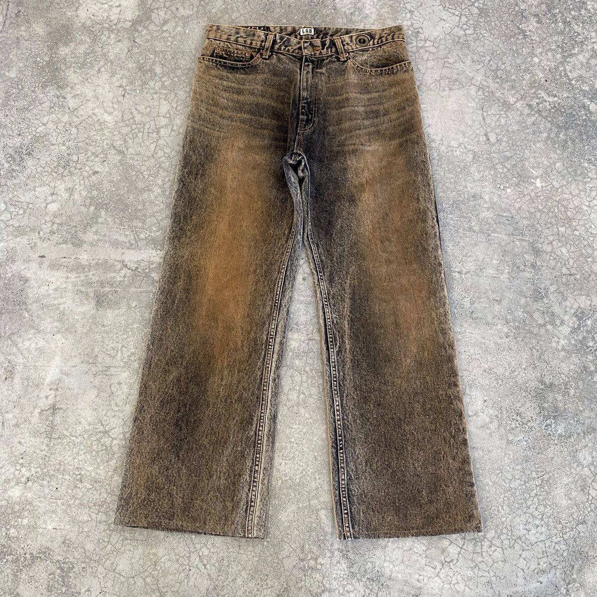 Le Grande Bleu (L.G.B.) L.G.B Rabbit Wide Leg Rusty Black Oversized Jeans Size US 31 - 13 Thumbnail