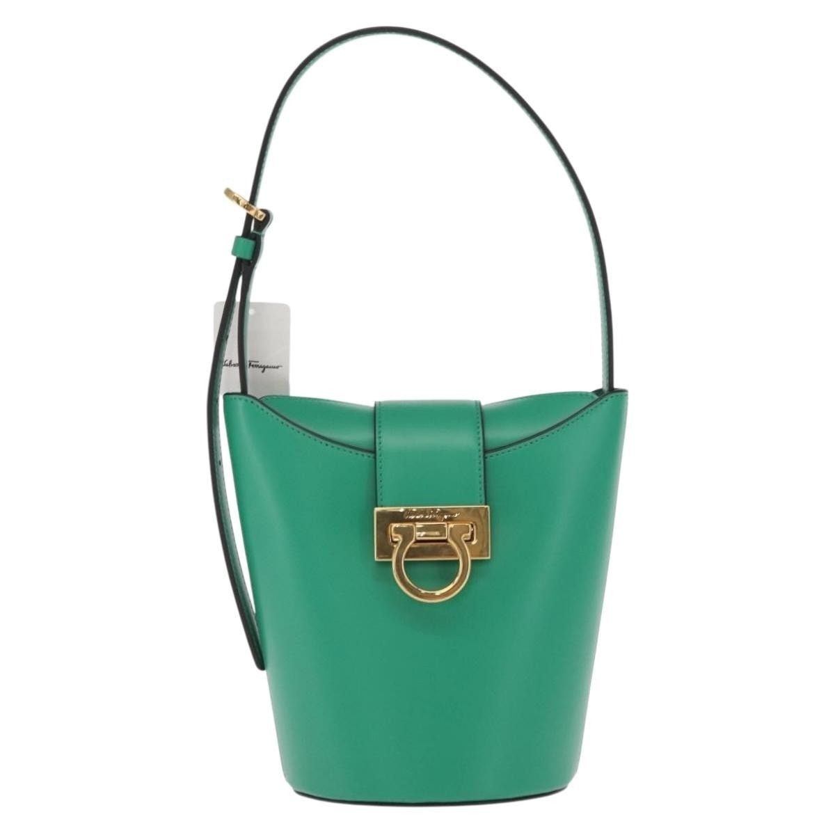 Salvatore Ferragamo Salvatore Ferragamo Leather Gancini Trifolio Handbag Green Size ONE SIZE - 1 Thumbnail