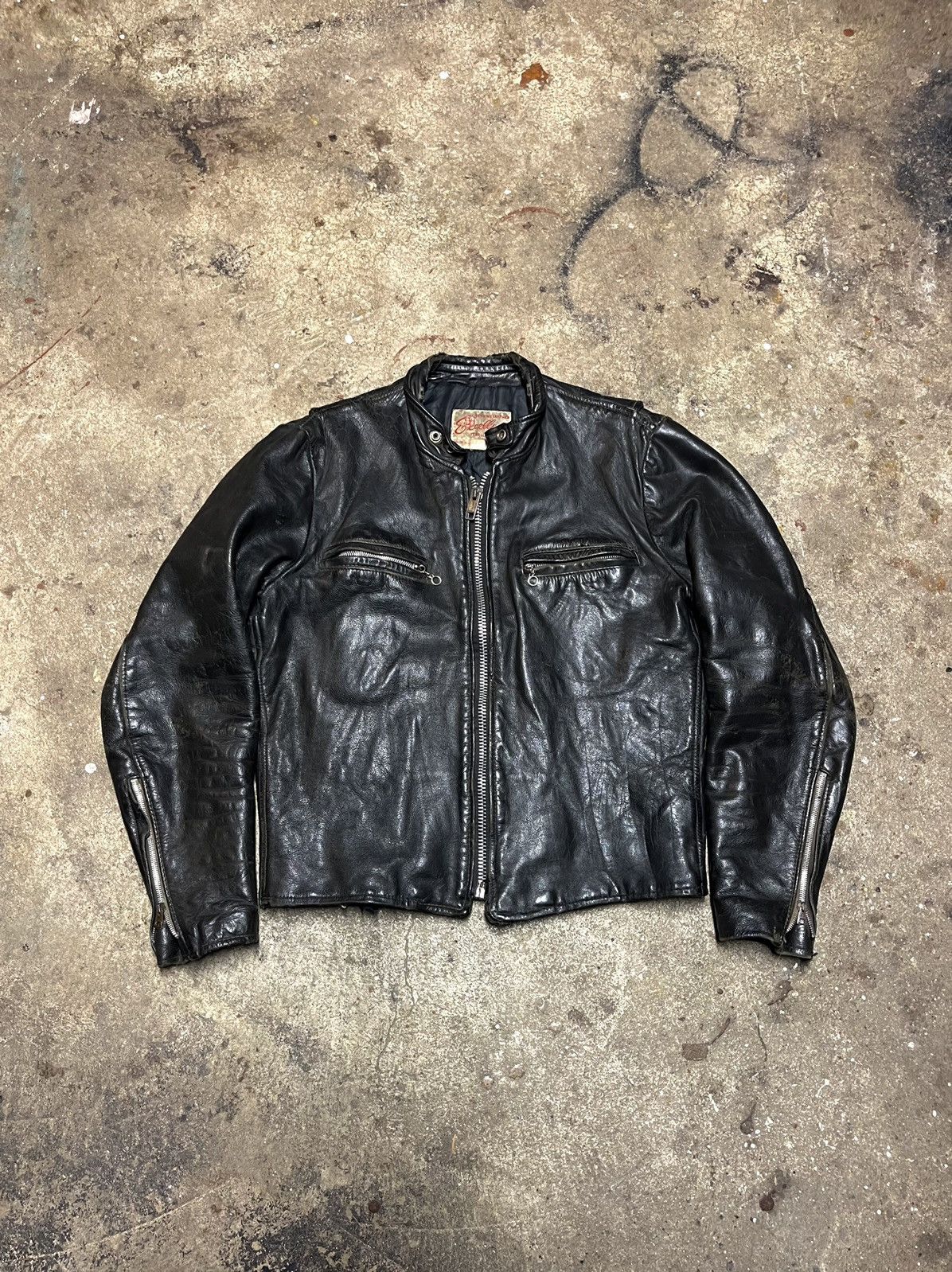 image of Vintage 70's Harley Davidson Leather Jacket Made In Usa in Black, Men's (Size Medium)